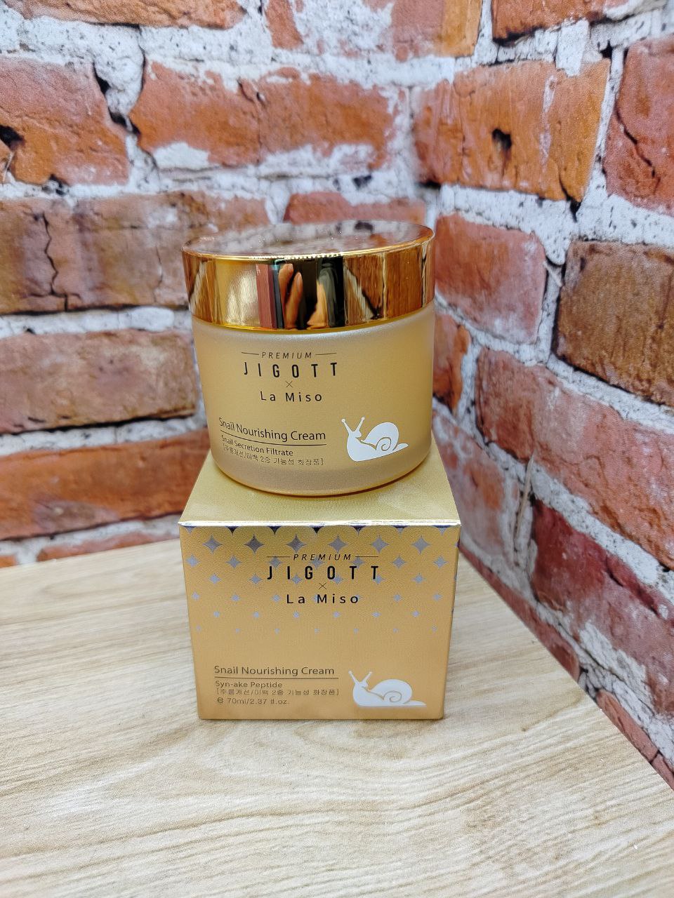 Premium Jigott & La Miso Питательный крем с муцином улитки 70 мл