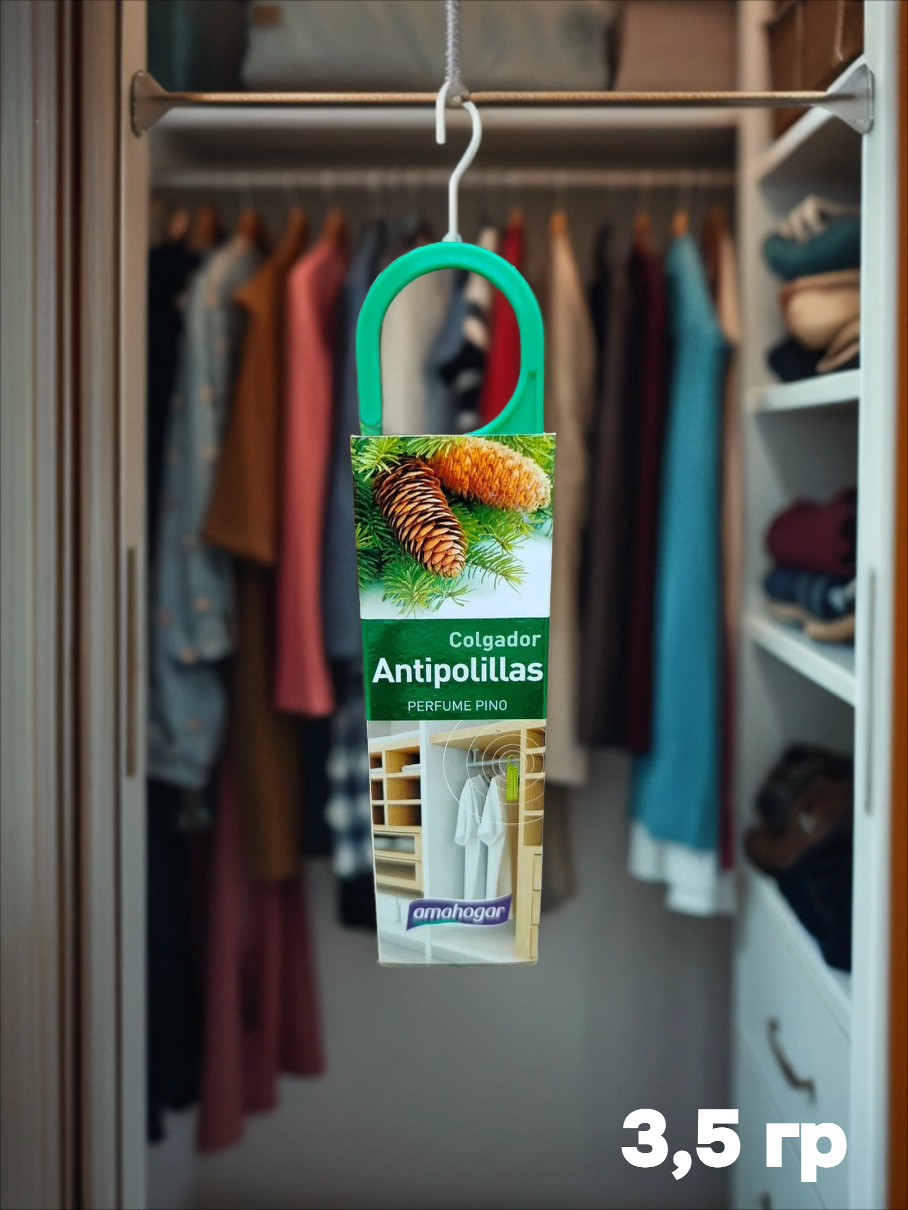 Amahogar Antipolillas Гелевая подвеска 2 в 1 от моли ароматизирующая Хвоя 3,5 гр