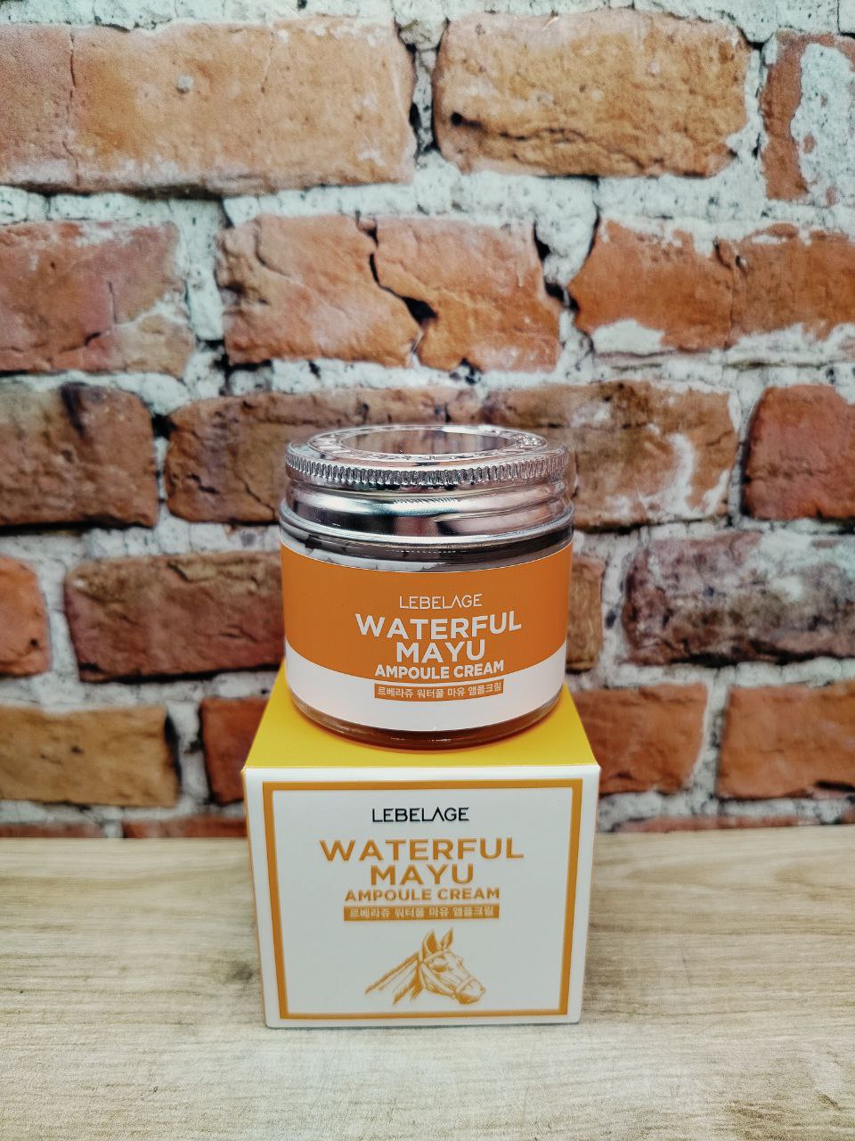 Lebelage Waterful Mayu Ampoule Cream Крем ампульный антивозрастной для лица с лошадиным жиром 70 мл