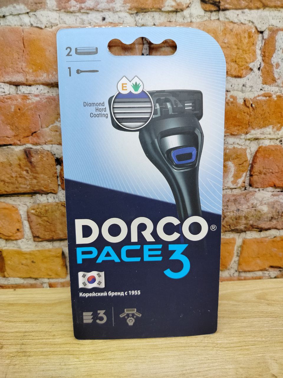 Dorco PACE 3 Мужской станок бритвенный c 3-мя лезвиями + запасное лезвие