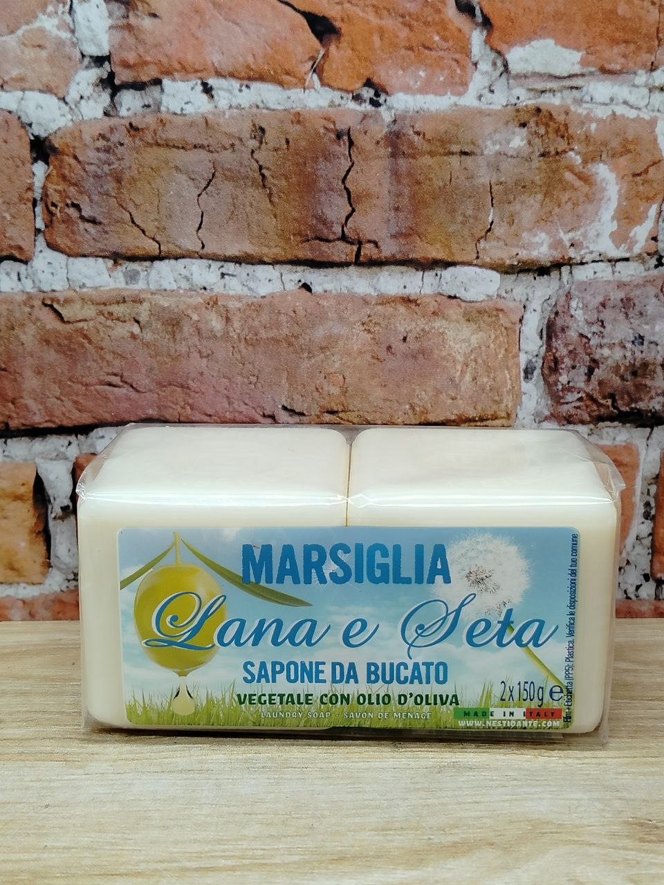 Nesti Dante Мыло хозяйственное твердое Lana & Seta with olive oil Laundry Soap / Шерсть и Шелк 2*150г