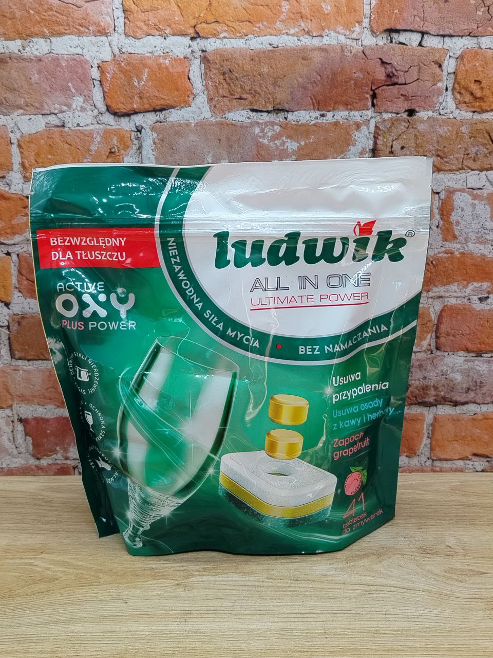 Ludwik ALL in one Active Oxy Plus Power Grapefruit Таблетки для посудомоечных машин в растворимой пленке 41 шт