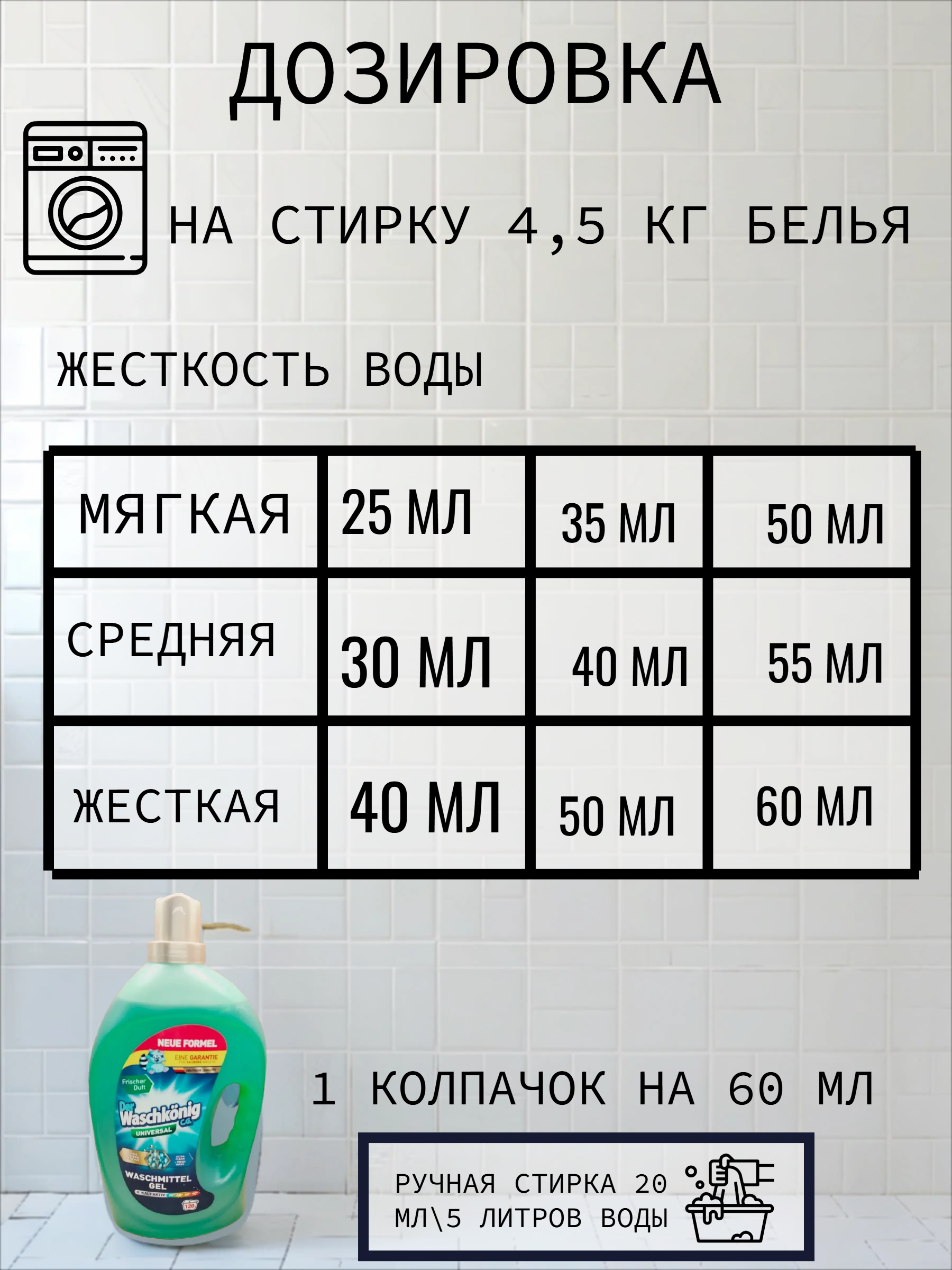 Der Waschkonig C.G. Waschmitel Gel Universal Гель для стирки универсальный 3 л на 120 стирок
