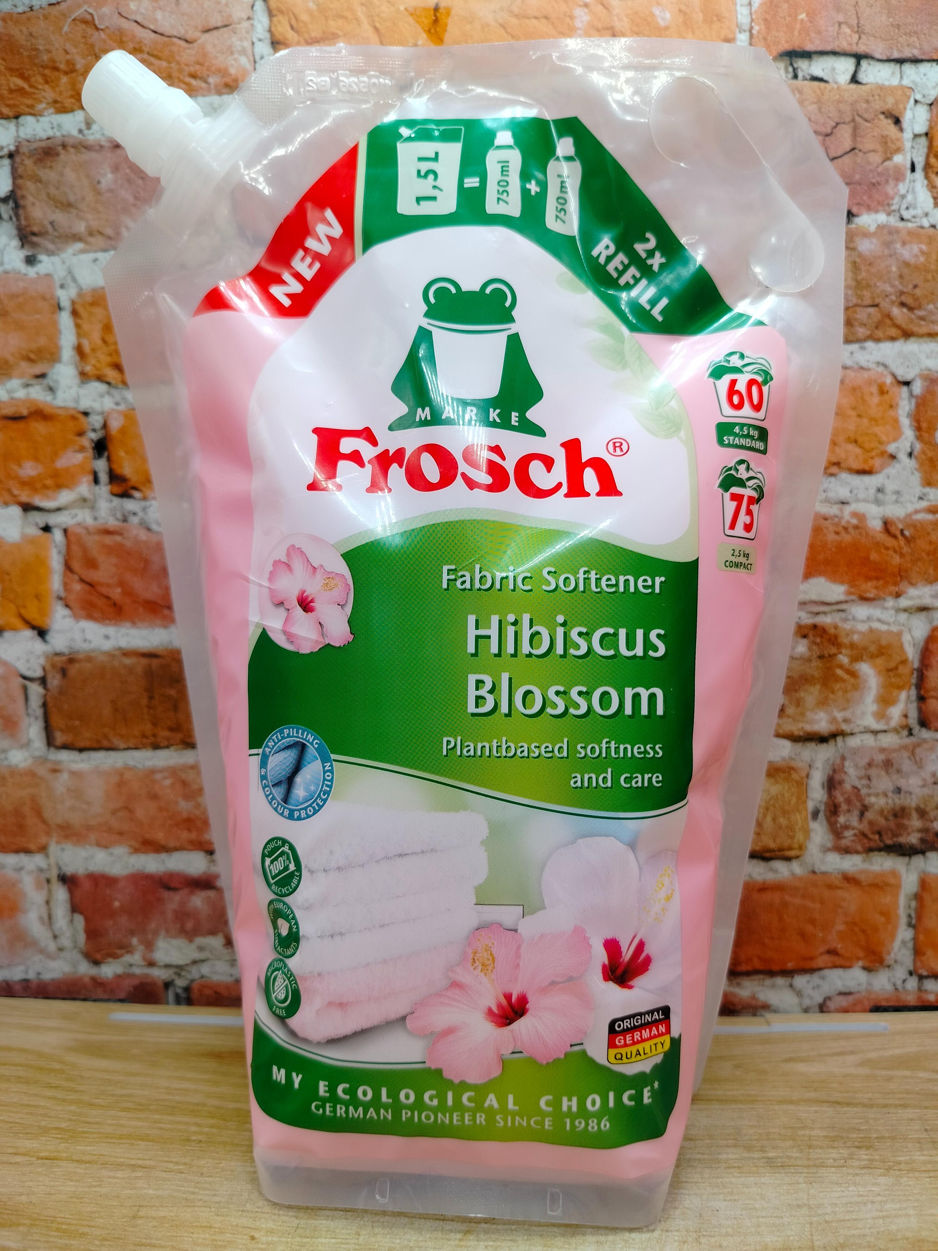 Frosch Концентрированный ополаскиватель для белья Гибискус 1.5 л на 60 стирок в мягкой упаковке