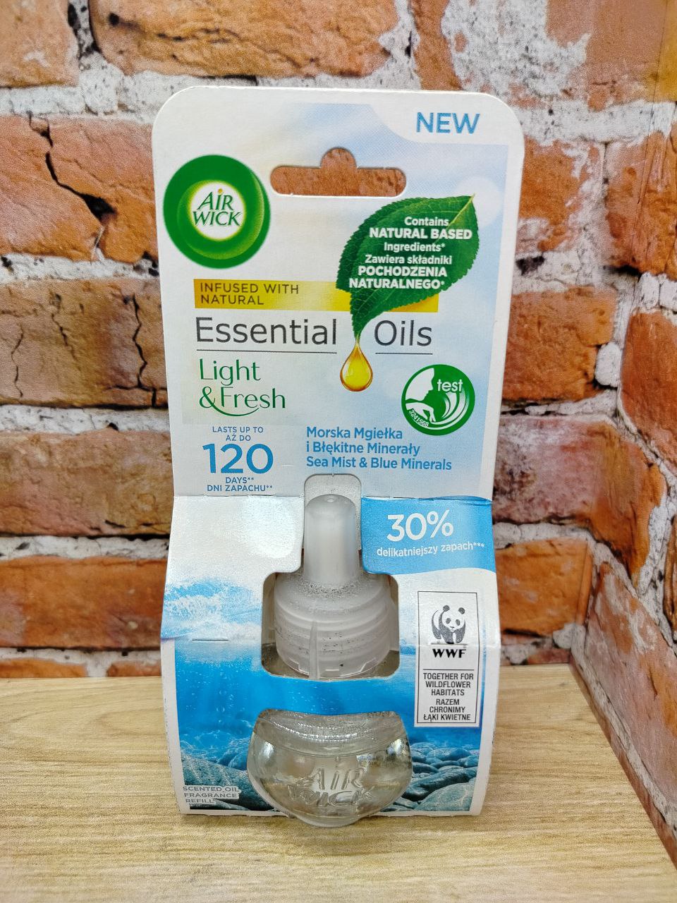 Air Wick Сменный флакон для аромадиффузора электрического от розетки с регулировкой интенсивности Морская мгла и голубые минералы 19 мл