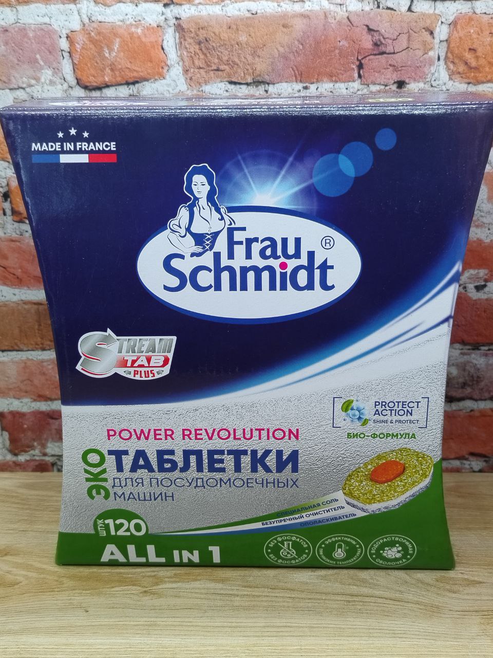 Frau Schmidt Таблетки для посудомоечных машин всё в одном Эко 120 шт 2040 гр