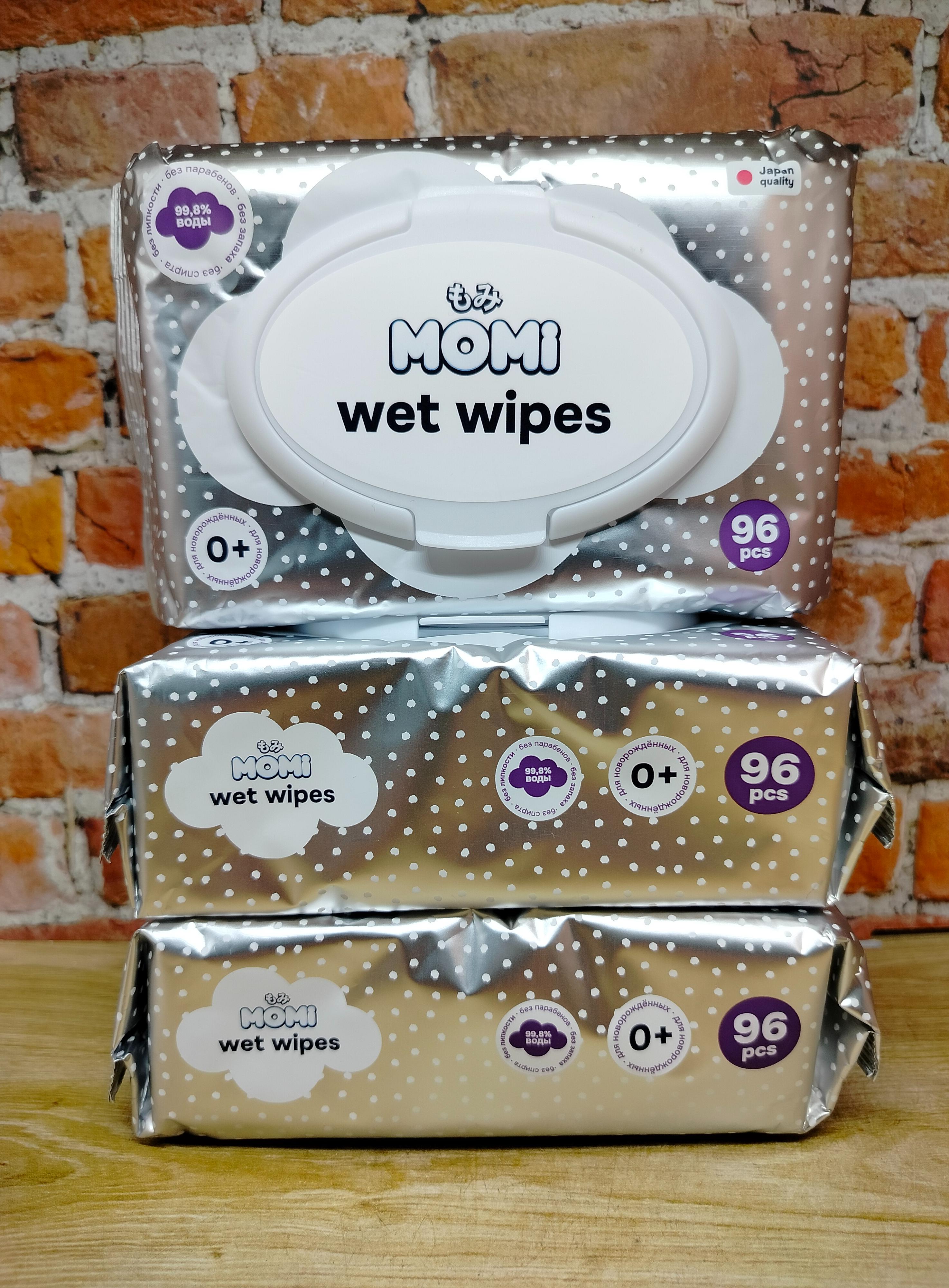 Momi Влажные салфетки 15*21 см 96 шт 3 упаковки