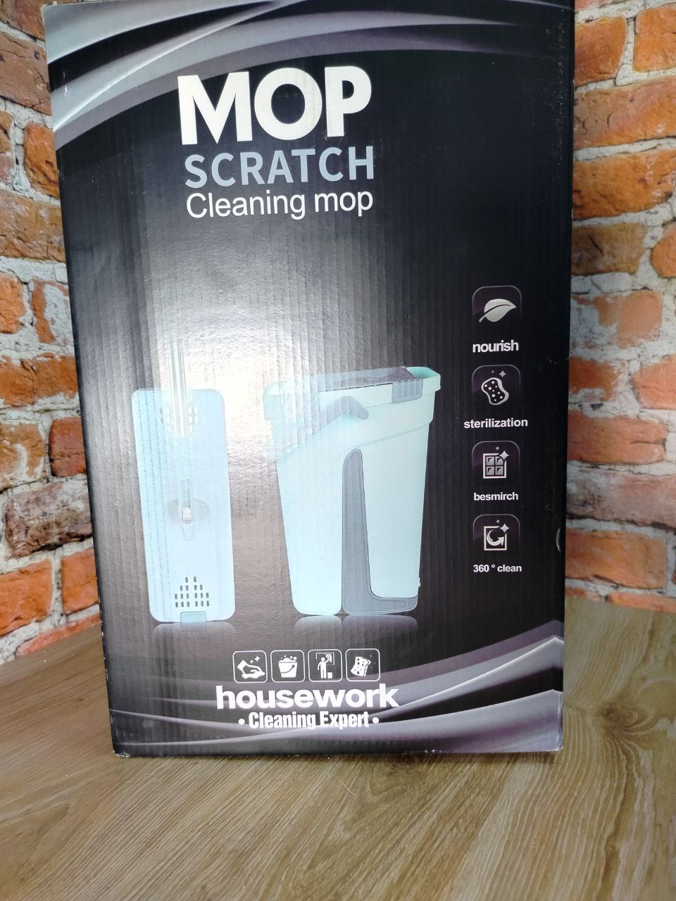 Housework Комплект Швабра с насадкой из микрофибры(2 шт) + ведро для отжима