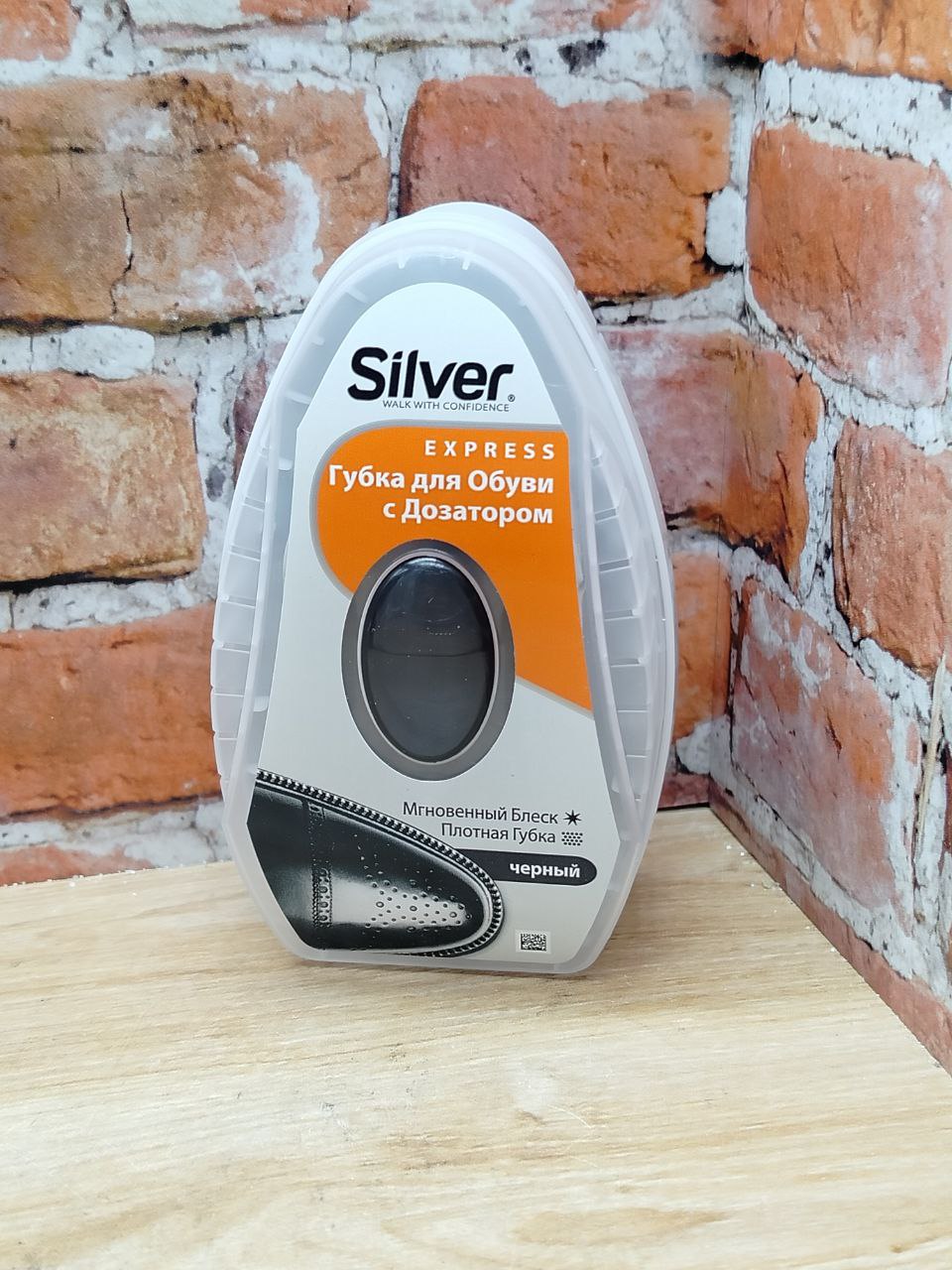 Silver Express Губка-блеск с дозатором силикона 6 мл Черный