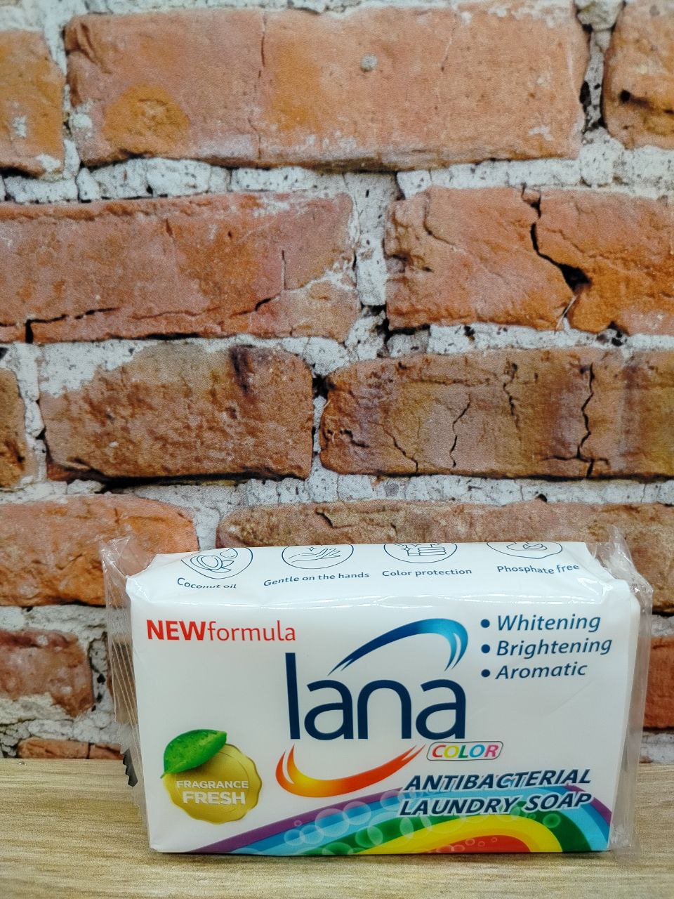 Lana Color Antibacterial Laundry Soap Fresh Хозяйственное мыло антибактериальное для стирки и застирывания Свежесть 255 гр