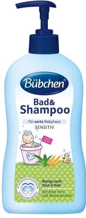 Bubchen Bad Shampoo  Шампунь и средство для купания младенцев с рождения для чувствительной кожи Нежный уход 400 мл