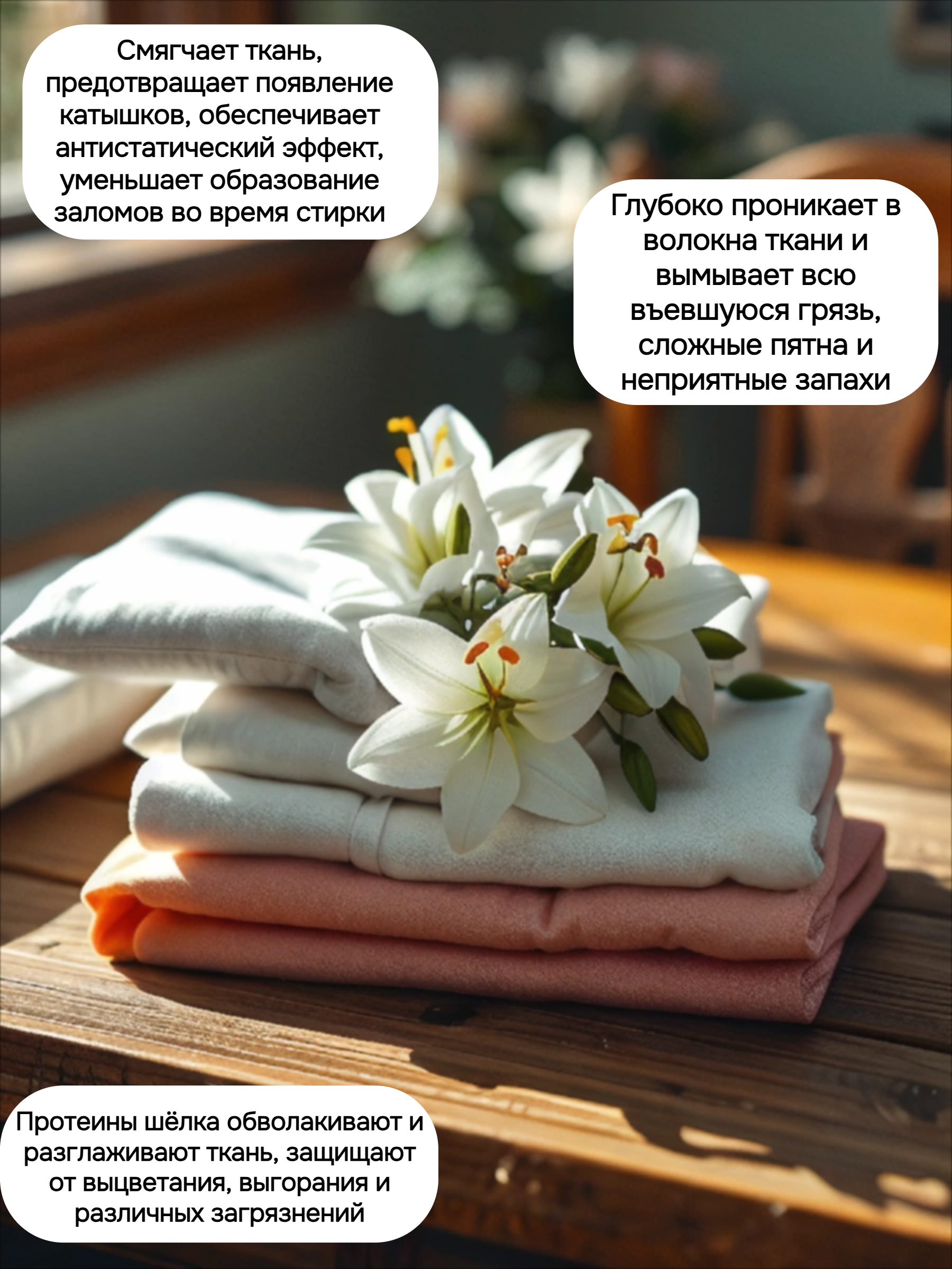 Jundo Cтиральный порошок с протеинами щелка для белого белья с кондиционером Aroma Capsule 2 в 1 аромат Лилии 1100 гр на 45 стирок