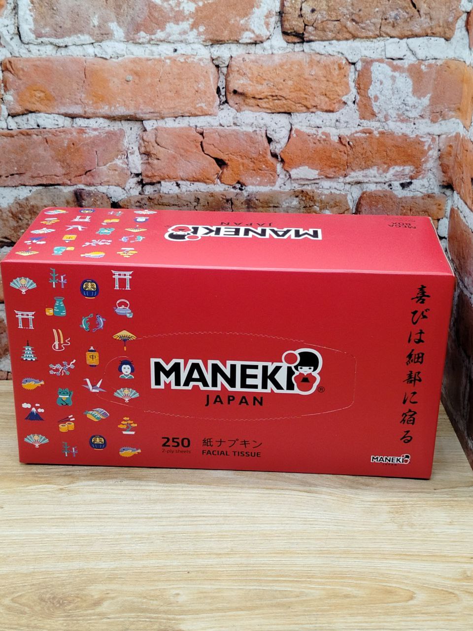 Maneki Red Салфетки-выдергушки двухслойные бумажные гладкие белые 250 шт
