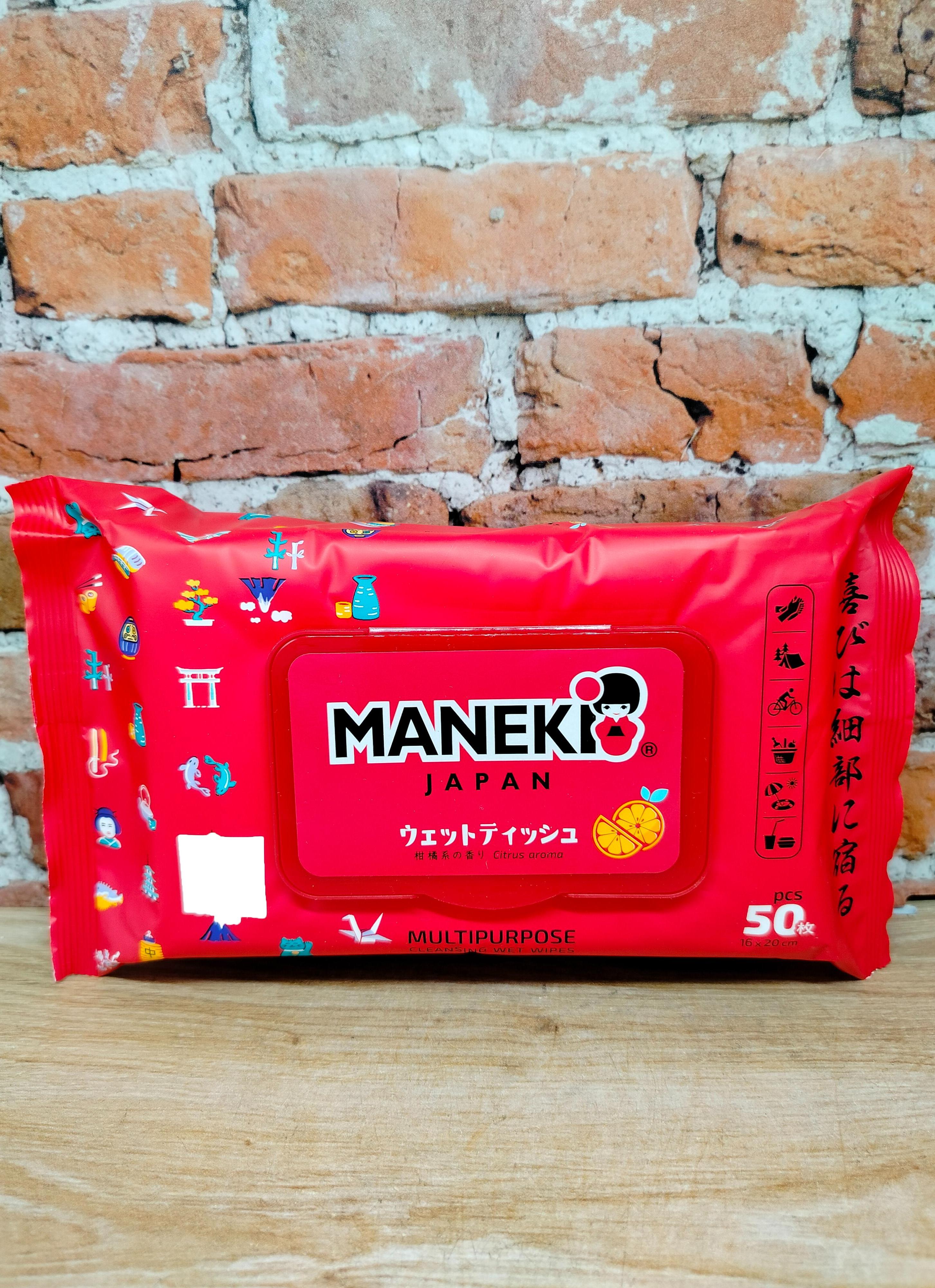 Maneki Red Салфетки влажные очищающие универсальные с ароматом цитрусового микса 50 шт