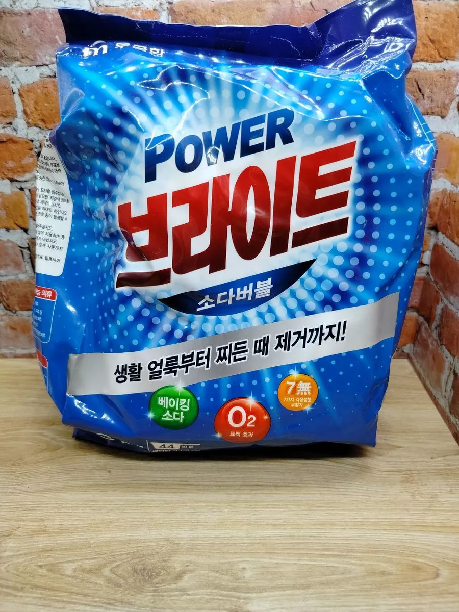 Mukunghwa Bright Powder Detergent Стиральный порошок Белизна и Яркость с пузырьками кислорода и содой 3 кг