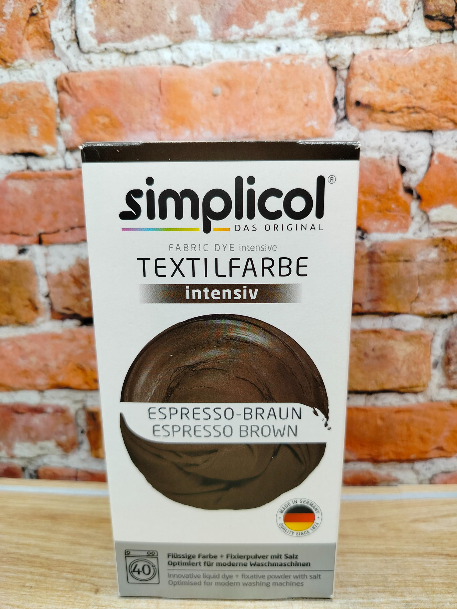 Simplicol Intensiv Краска текстильная для одежды и тканей Кофейно-коричневого цвета 150 мл + 400 гр