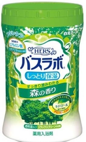 Hakugen Earth HERS Bath labo Увлажняющая соль для ванны с восстанавливающим эффектом с гиалуроновой кислотой Аромат Леса Банка 680 гр