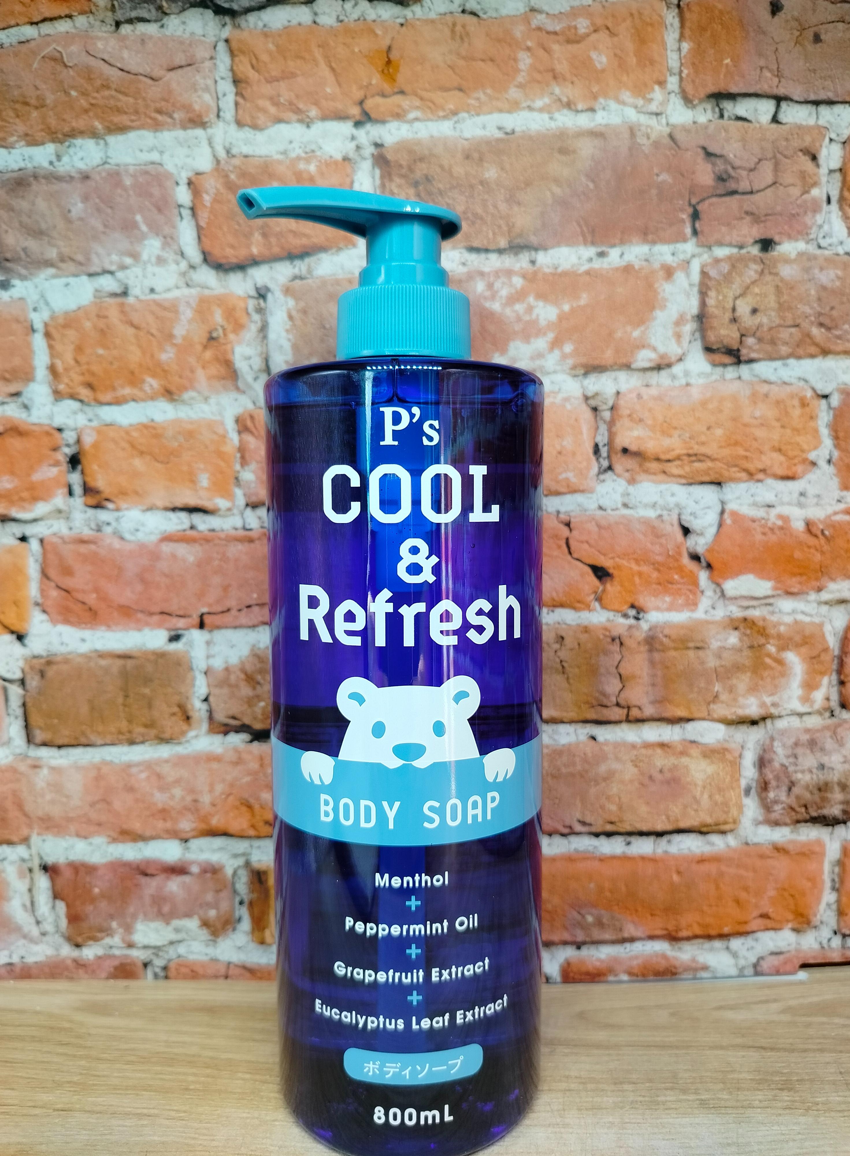 Kumano Cosmetics P's Cool & Refresh Жидкое мыло для тела освежающее с ментолом и цитрусовым ароматом 800 мл