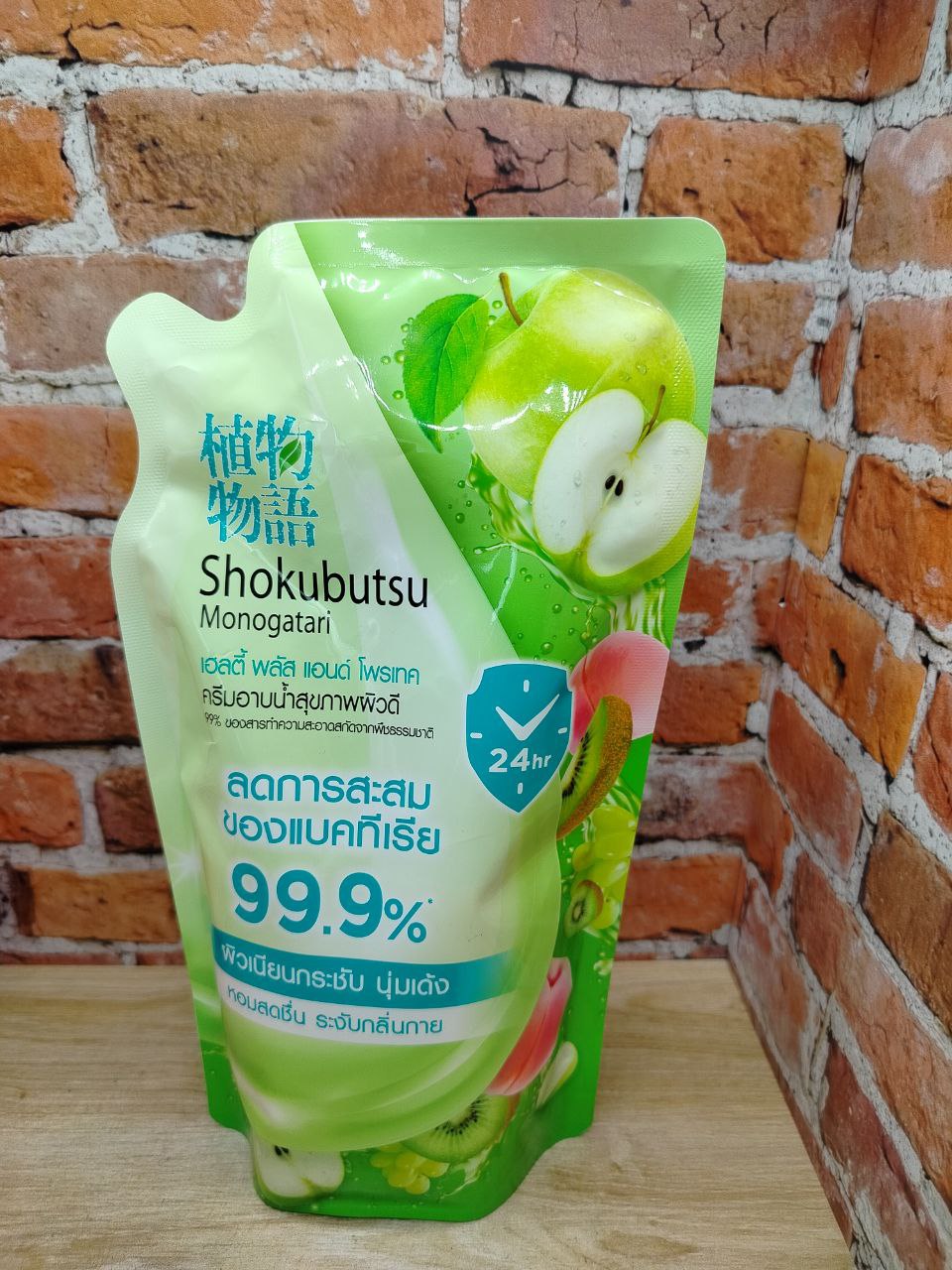 Lion Shokubutsu Healthy Plus & Protect Крем-гель для душа Свежесть и защита 400 мл запасной блок
