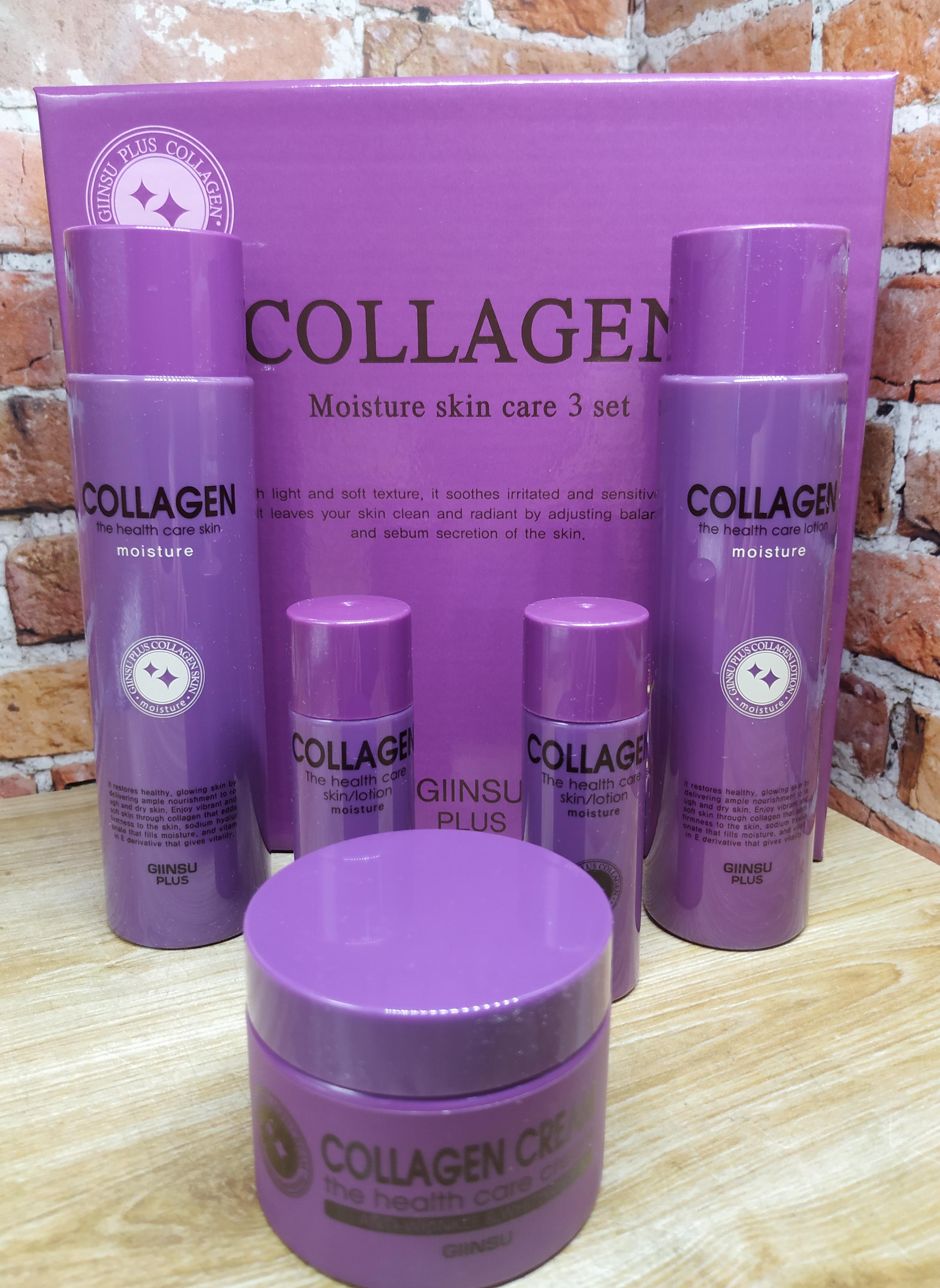 Cellio Ginsu Skin Care 3 Set Collagen Набор для лица с коллагеном Тонер для лица 150 + 30 мл, Крем для лица 50 мл, Лосьон для лица 150 + 30 мл