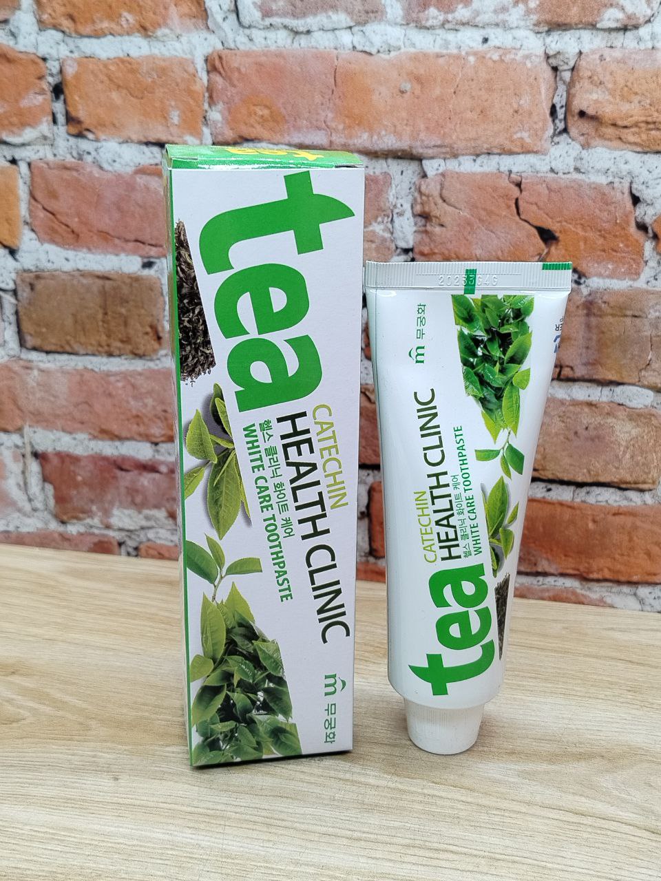 Mukunghwa Tea Catechin Health Clinic Зубная паста отбеливающая с экстрактом зеленого чая 100 гр