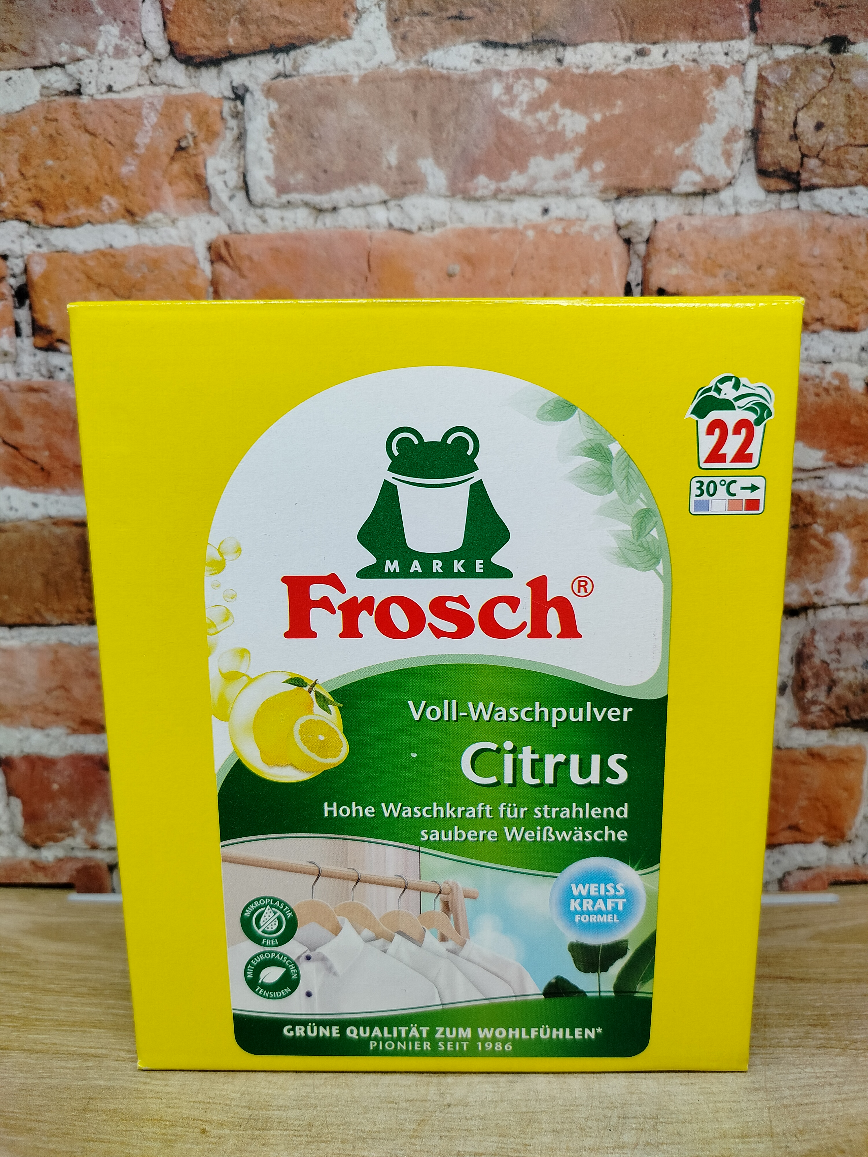 Frosch Концентрированный стиральный порошок для белого Цитрус 1,45 кг на 22 стирки