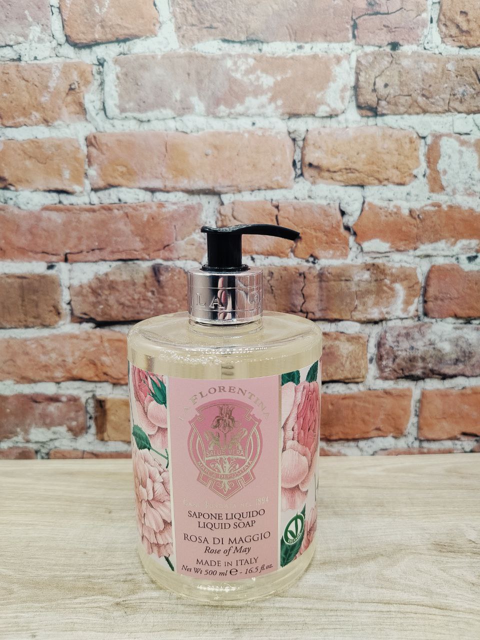 La Florentina Liquid Soap Rose of May Жидкое мыло с оливковым маслом и экстрактом майской розы 500 мл