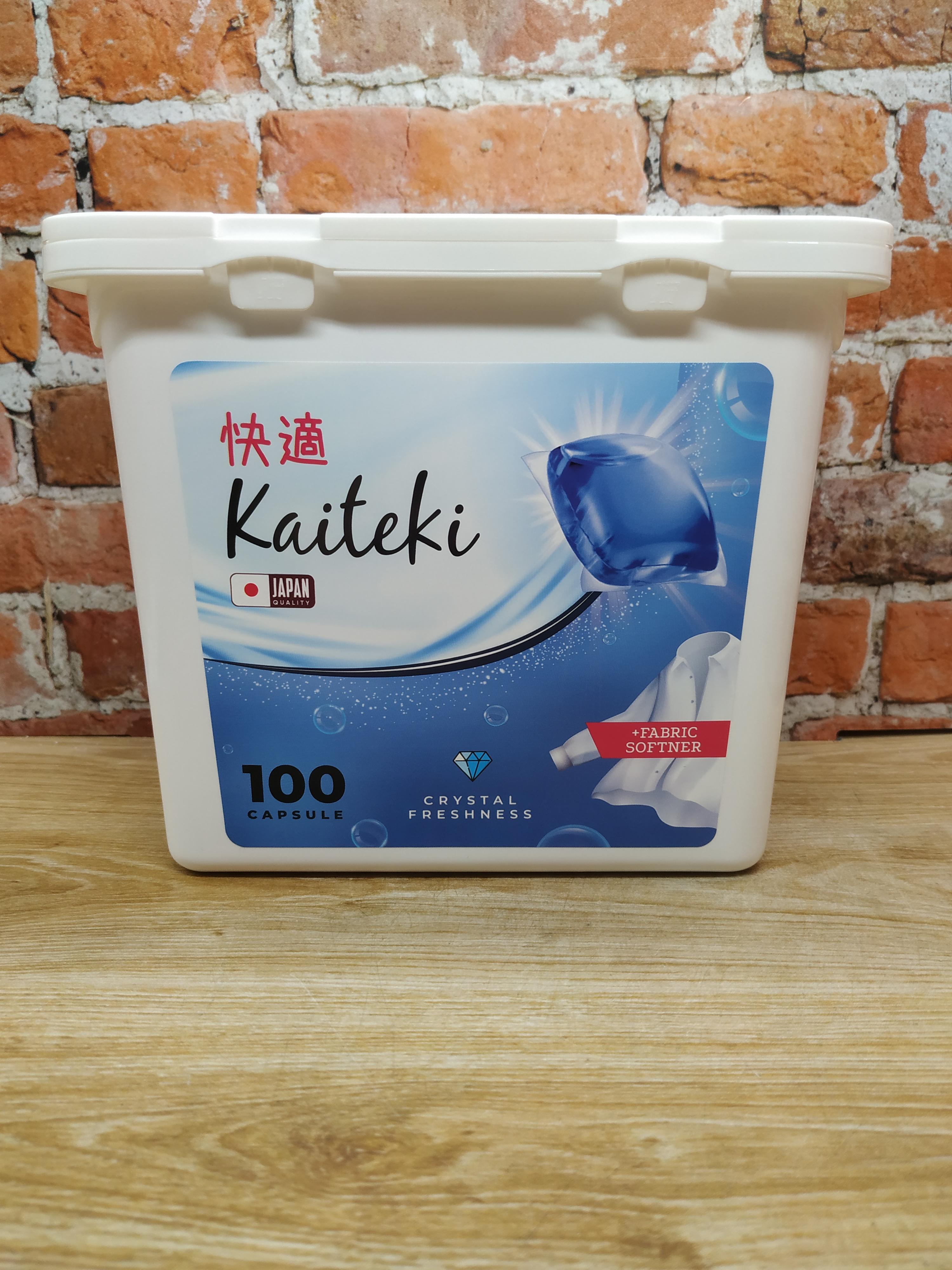 Kaiteki Capsule Softener Crystal Freshness Капсулы для стирки 3 в 1 аромат Кристальная свежесть 100 шт 800 гр