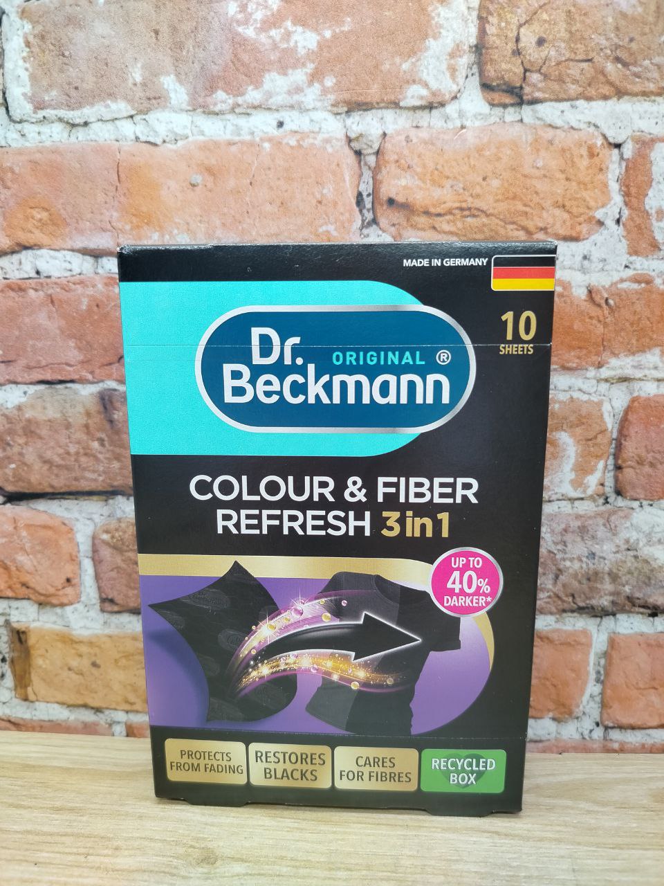 Dr. Beckmann Салфетки 3 в 1 для обновления черного цвета и ткани 10 шт