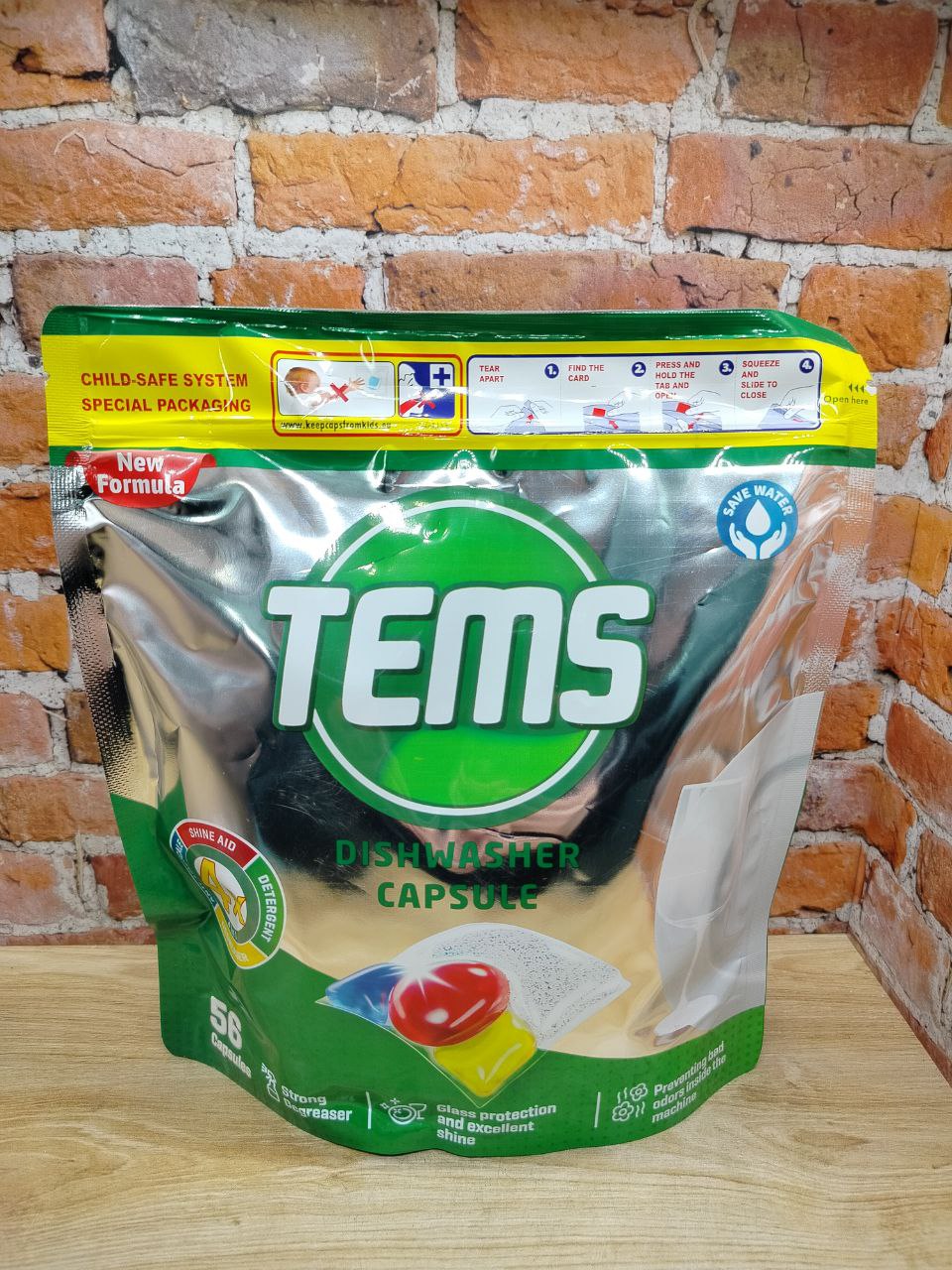 Tems Капсулы для посудомоечных машин 4-ех компонентные 9 в1 в водорастворимой обочке 56 шт 627 гр