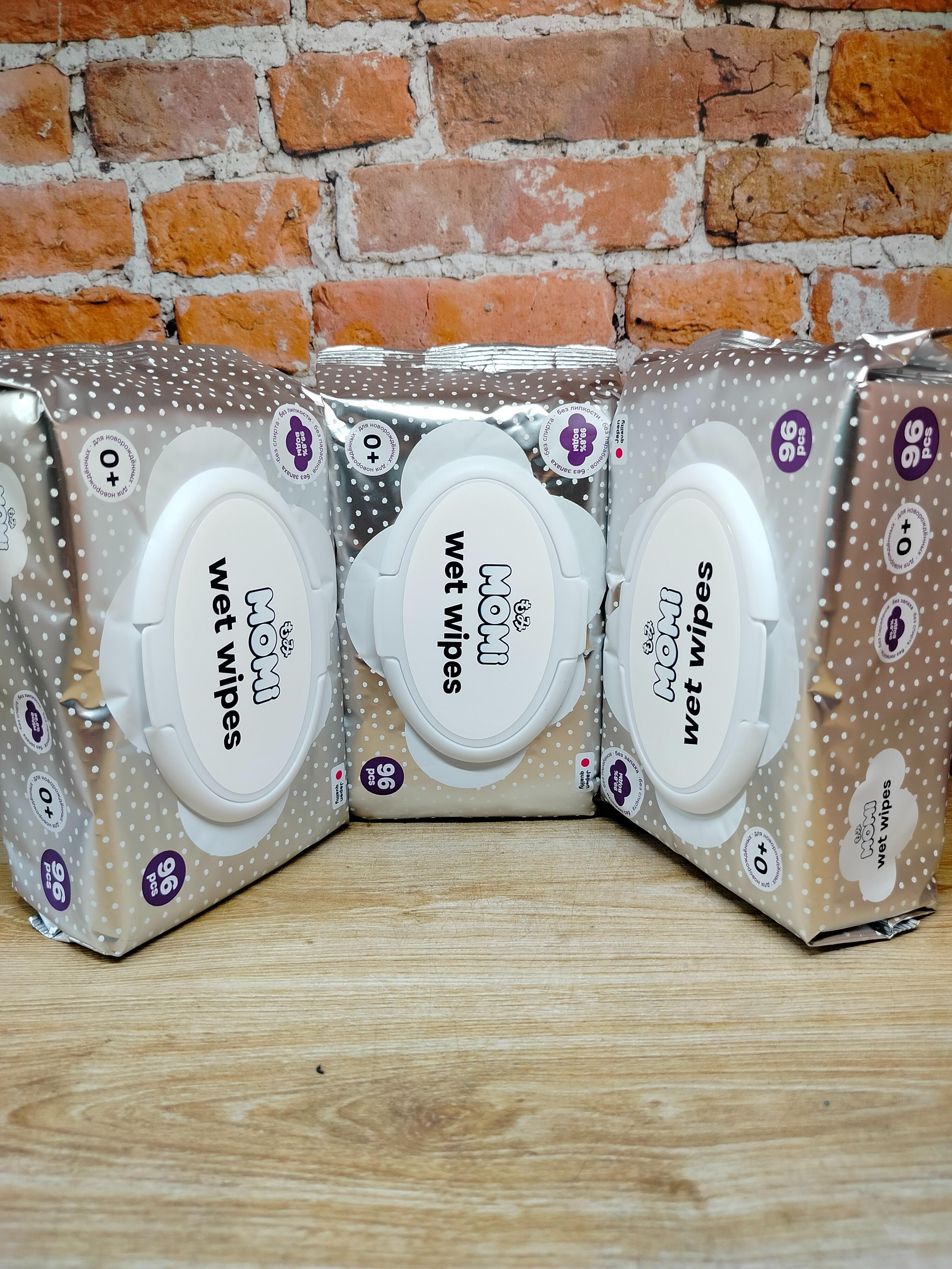 Momi Влажные салфетки 15*21 см 96 шт 3 упаковки