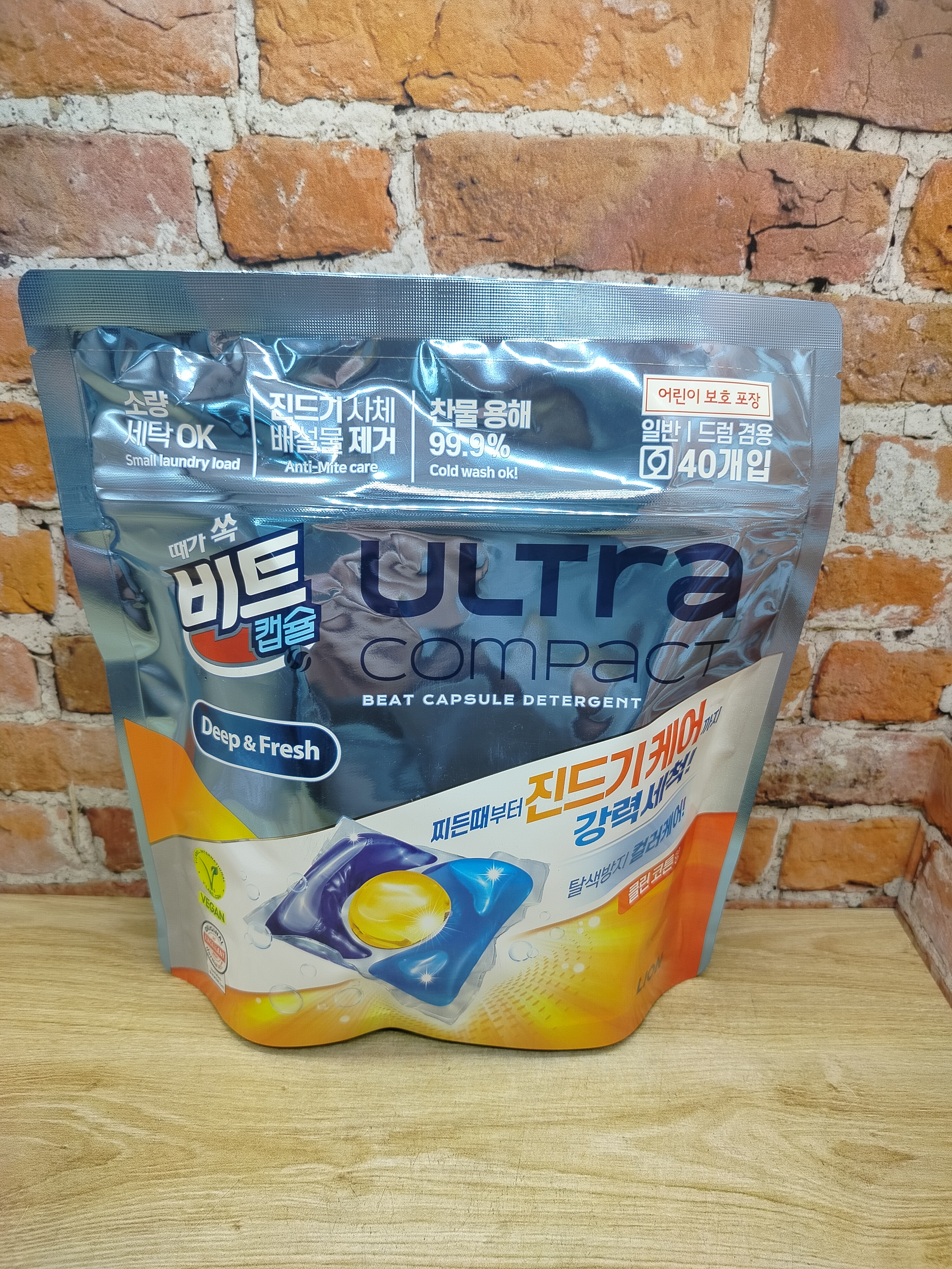 Lion Ultra Compact Капсулы для стирки Защита цвета и от пылевого клеща Хлопок 40 шт 320 гр
