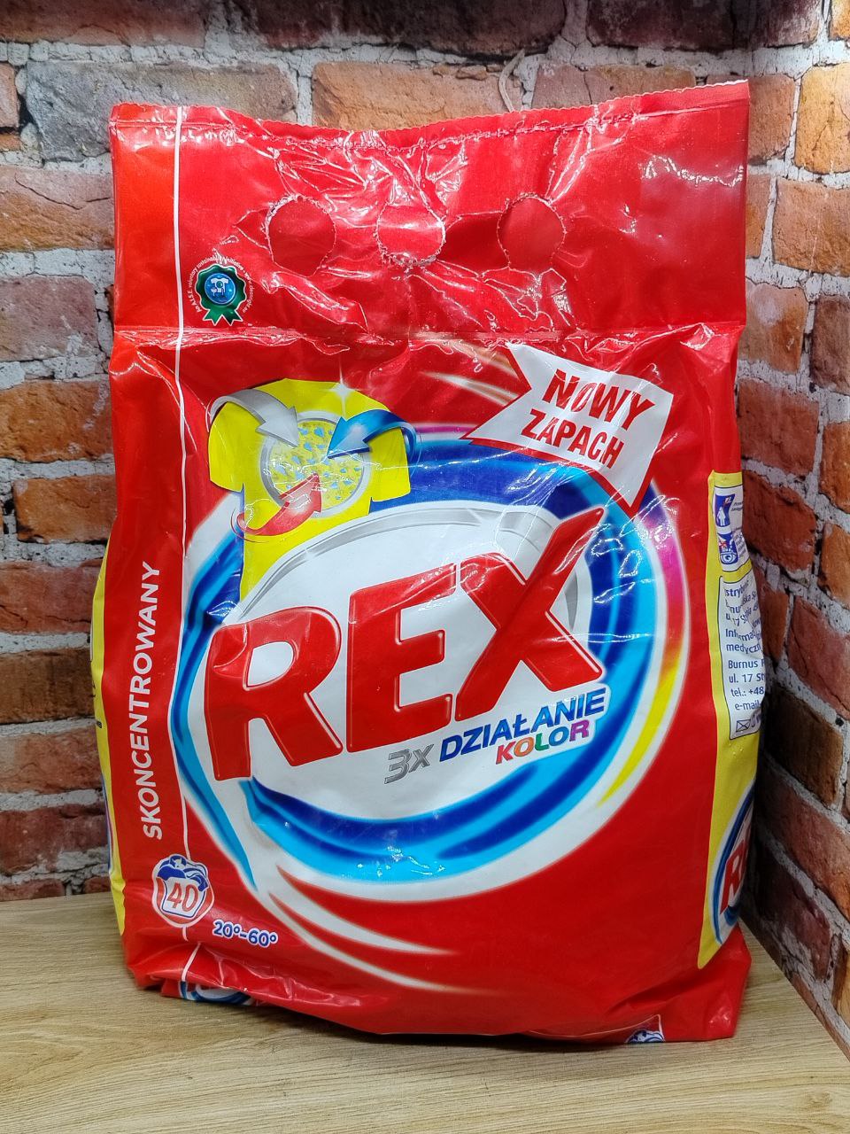 Burnus REX 3x Active Color Стиральный порошок для цветного белья с формулой тройного действия 3 кг на 40 стирок в мягкой упаковке