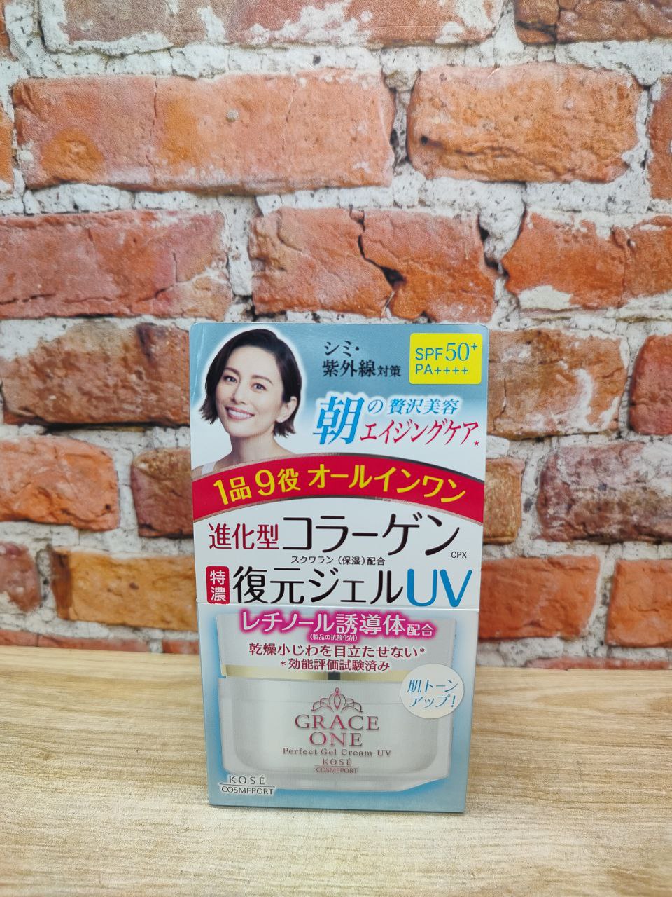 Kose Cosmeport Grace One Гель для лица с коллагеном Восстановление и увлажнение после 50 лет SPF50+ PA++++ 100 гр