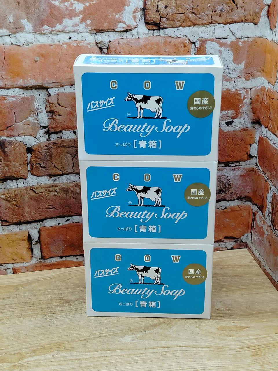 Cow Brand Мыло туалетное молочное освежающее с прохладным ароматом жасмина 130 гр 3 шт