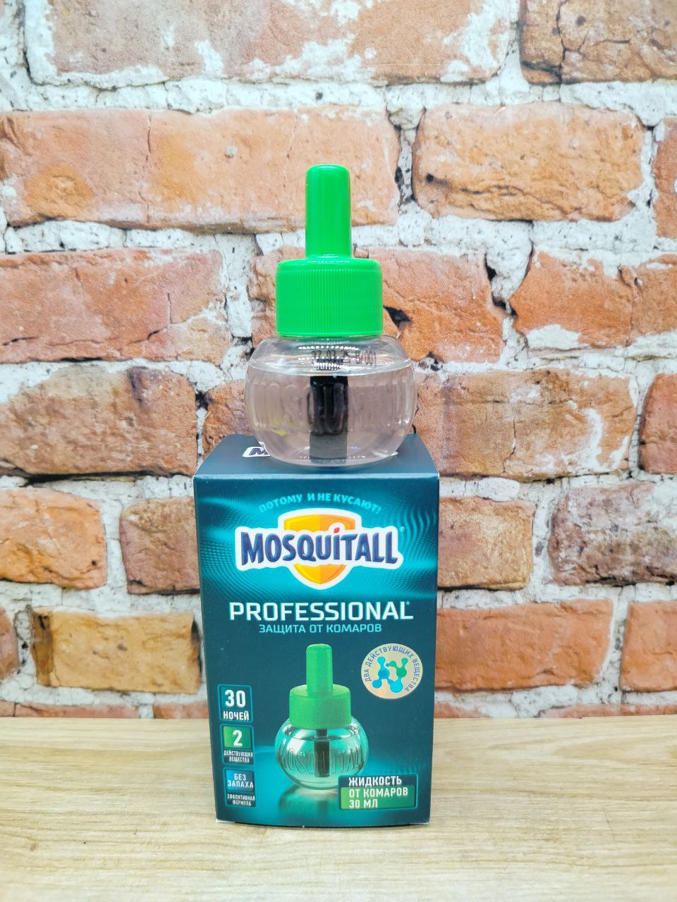 Mosquitall Профессиональная защита Жидкость инсектицидная от комаров для электрофумигатора 30 мл 30 ночей