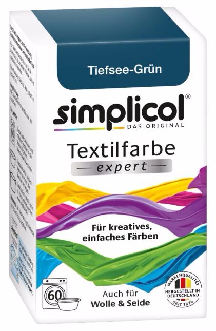 Simplicol Expert Краска текстильная для одежды и тканей из шерсти и шелка Сине-зеленого цвета 150 гр