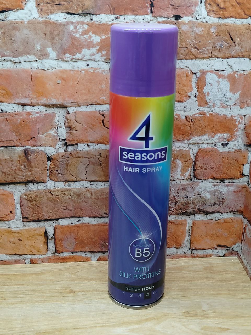 4 Seasons Hair Spray Pro-Vitamin B5 4 Super Hold  Лак для волос с протеинами шелка Супер фиксация 265 мл