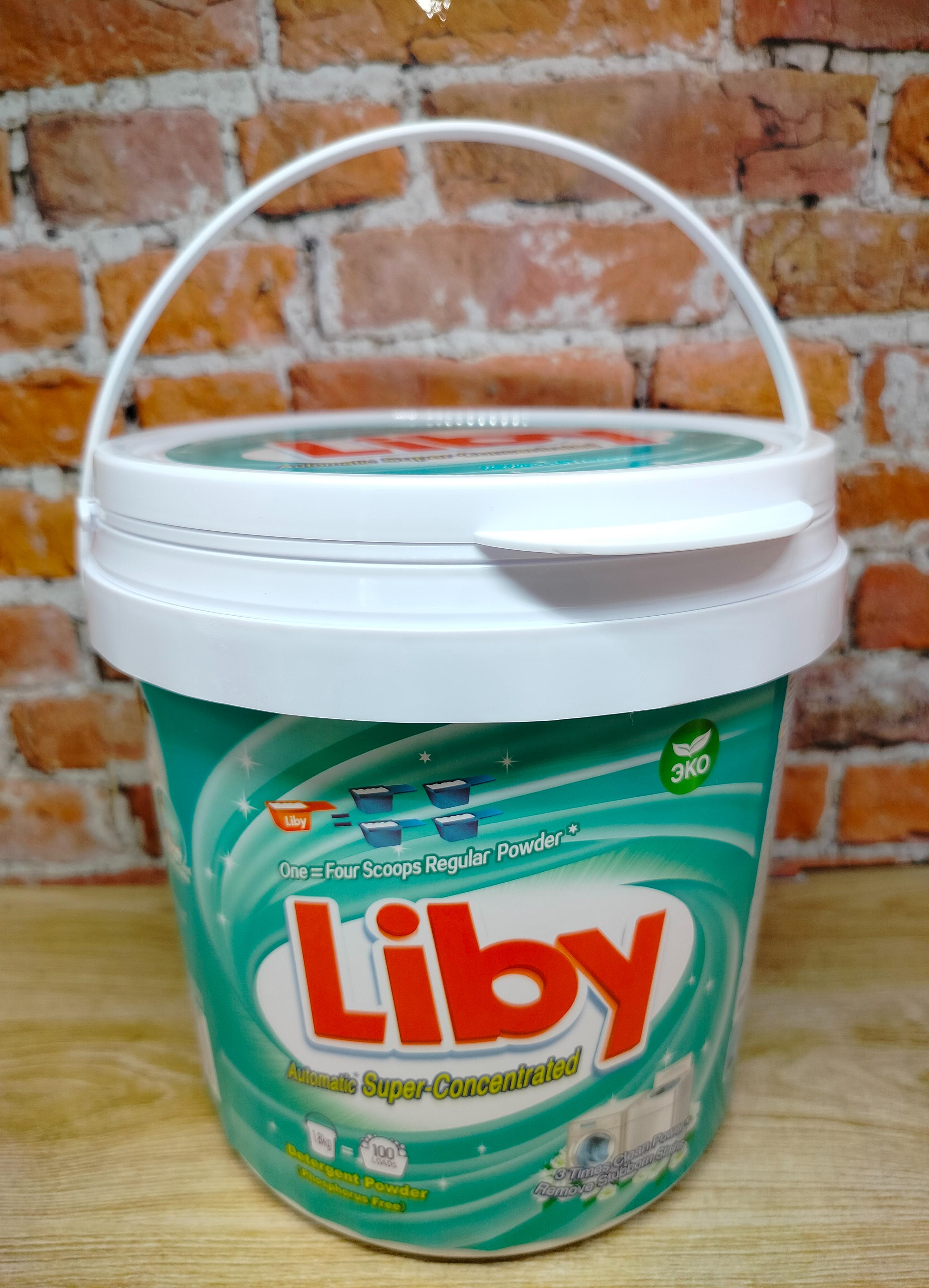 Liby Стиральный порошок Супер-концентрат 1,8 кг на 100 стирок в банке