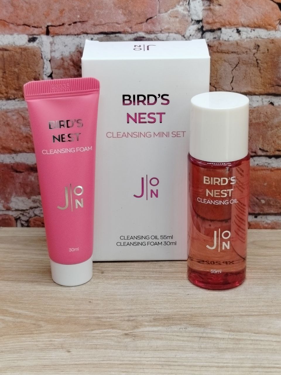 Evas J:ON Bird's Nest Cleansing Mini Set Мини-набор для очистки лица с Ласточкиным гнездом Масло очищающее 55 мл + Пенка для умывания 30 мл