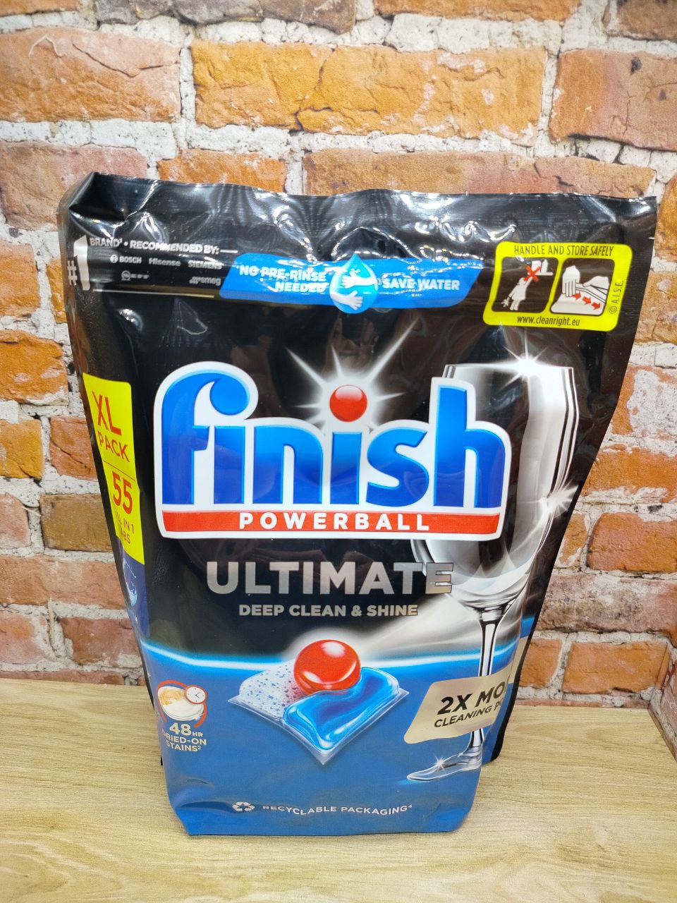 Finish PowerBall Ultimate All In 1 Капсулы для посудомоечной машины 55 шт 709,5 гр в zip-пакете