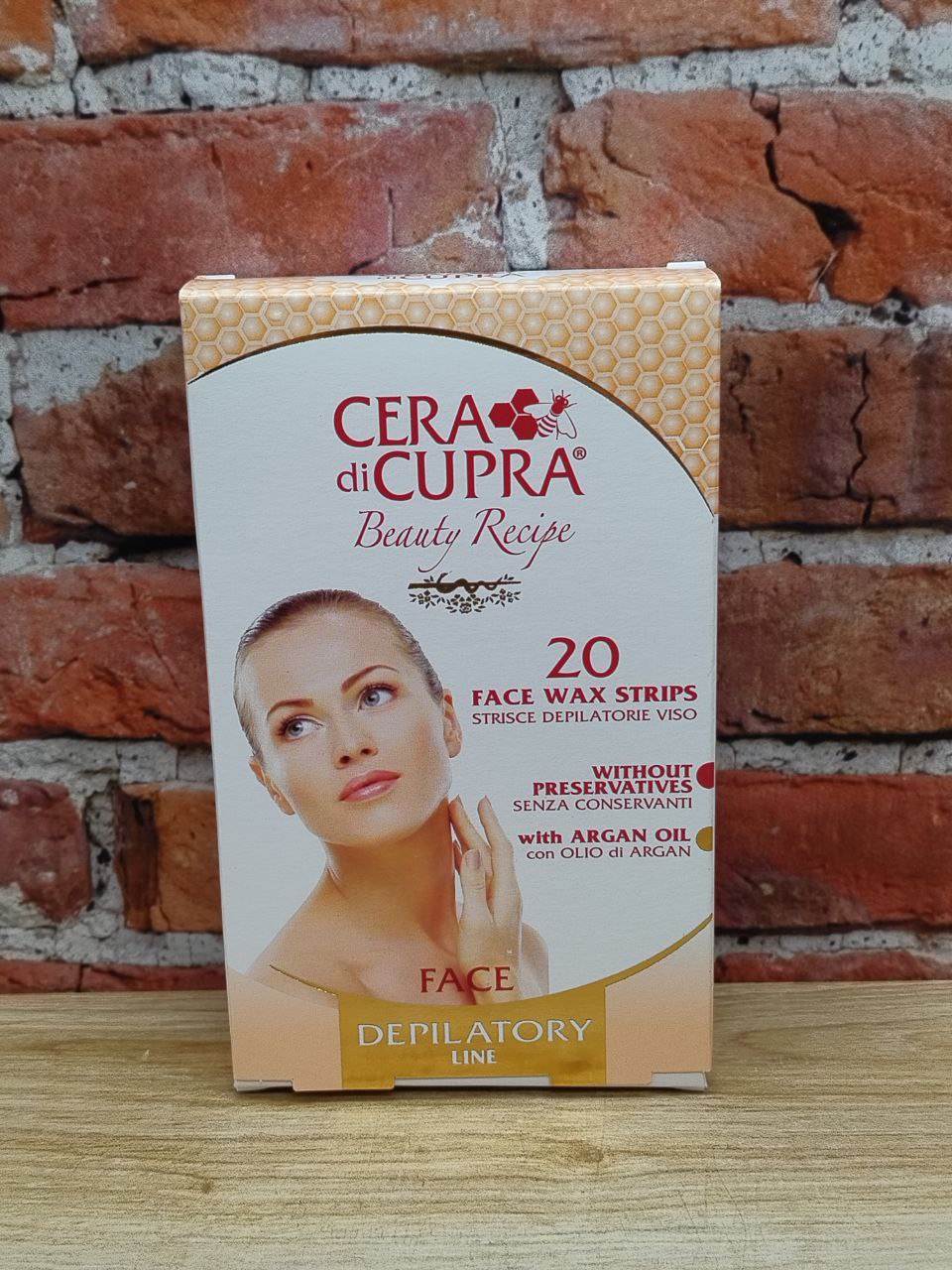 Cera di Cupra Face Wax Strips Восковые полоски для депиляции лица с аргановым маслом 20 шт