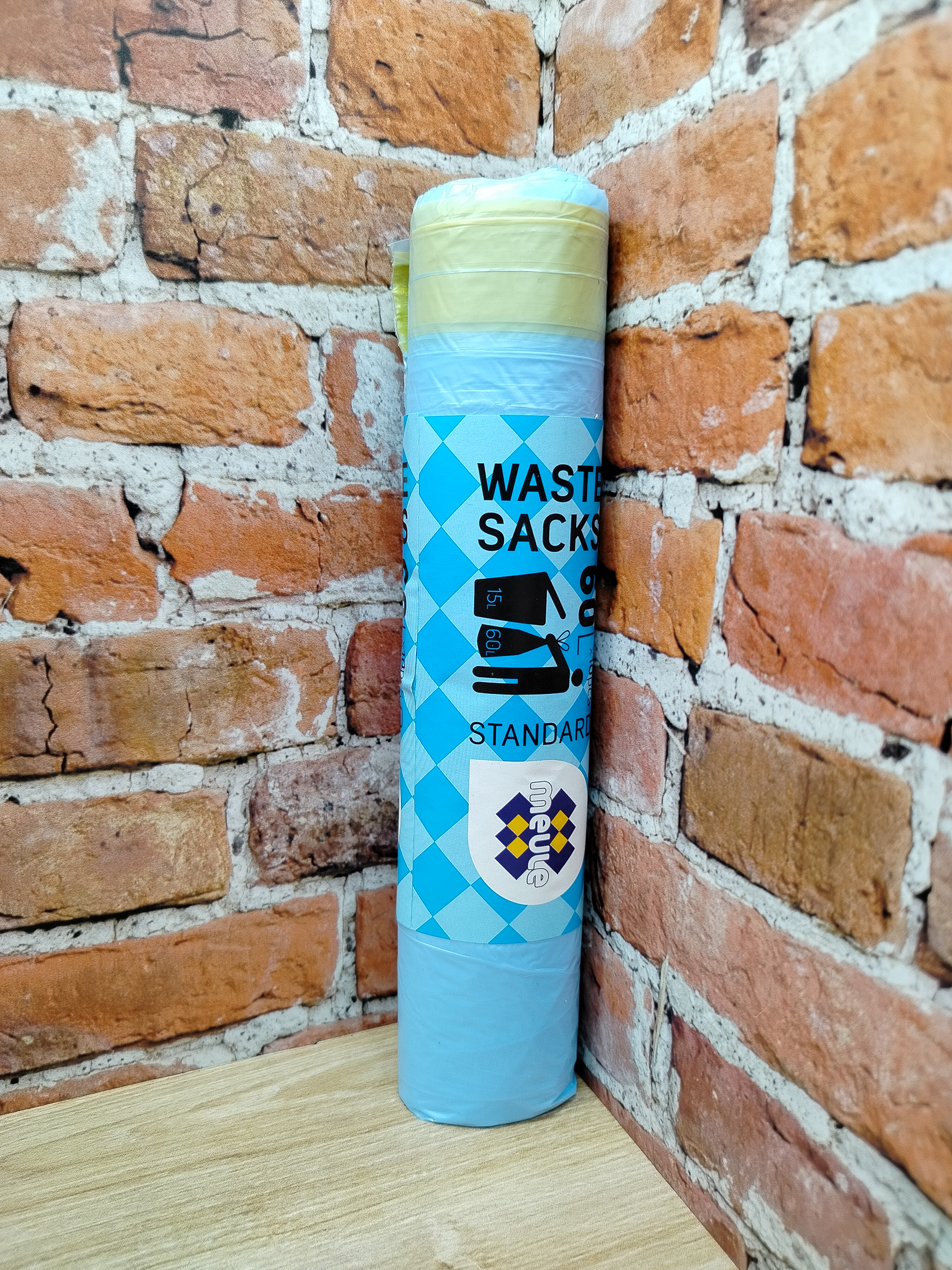 Meule Standard Мешки для мусора с завязками голубые 60 л 10 шт в рулоне