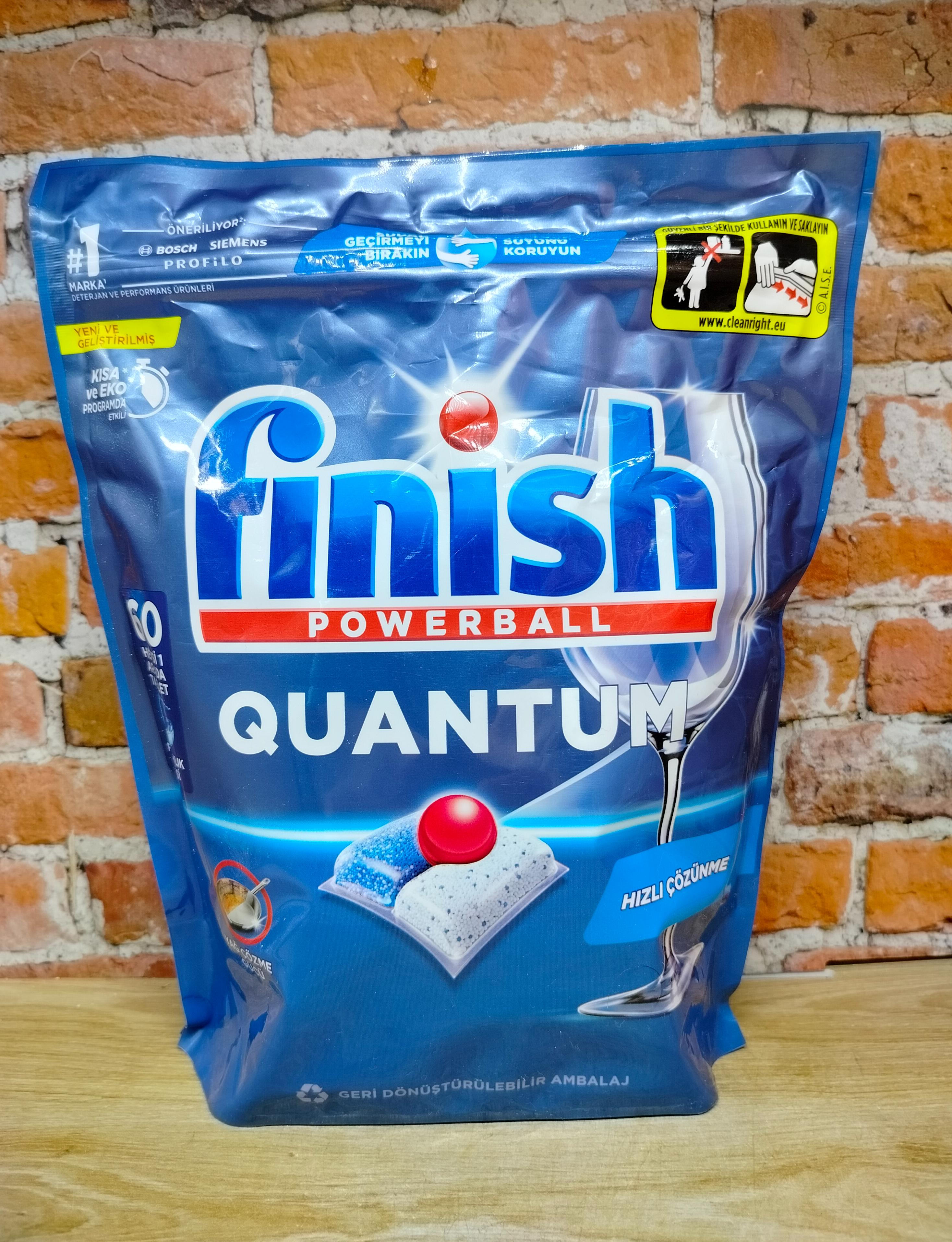 Finish Quantum PowerBall Капсулы для посудомоечных машин 60 шт в zip-пакете