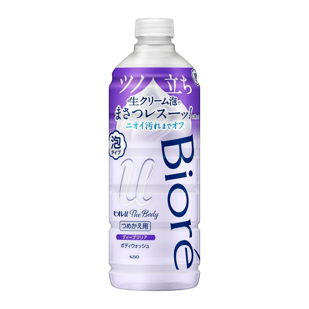 Kao Biore u The Body Foam Deep Clear Мыло-пенка для душа с ароматом Освежающий трав 440 мл запасной блок