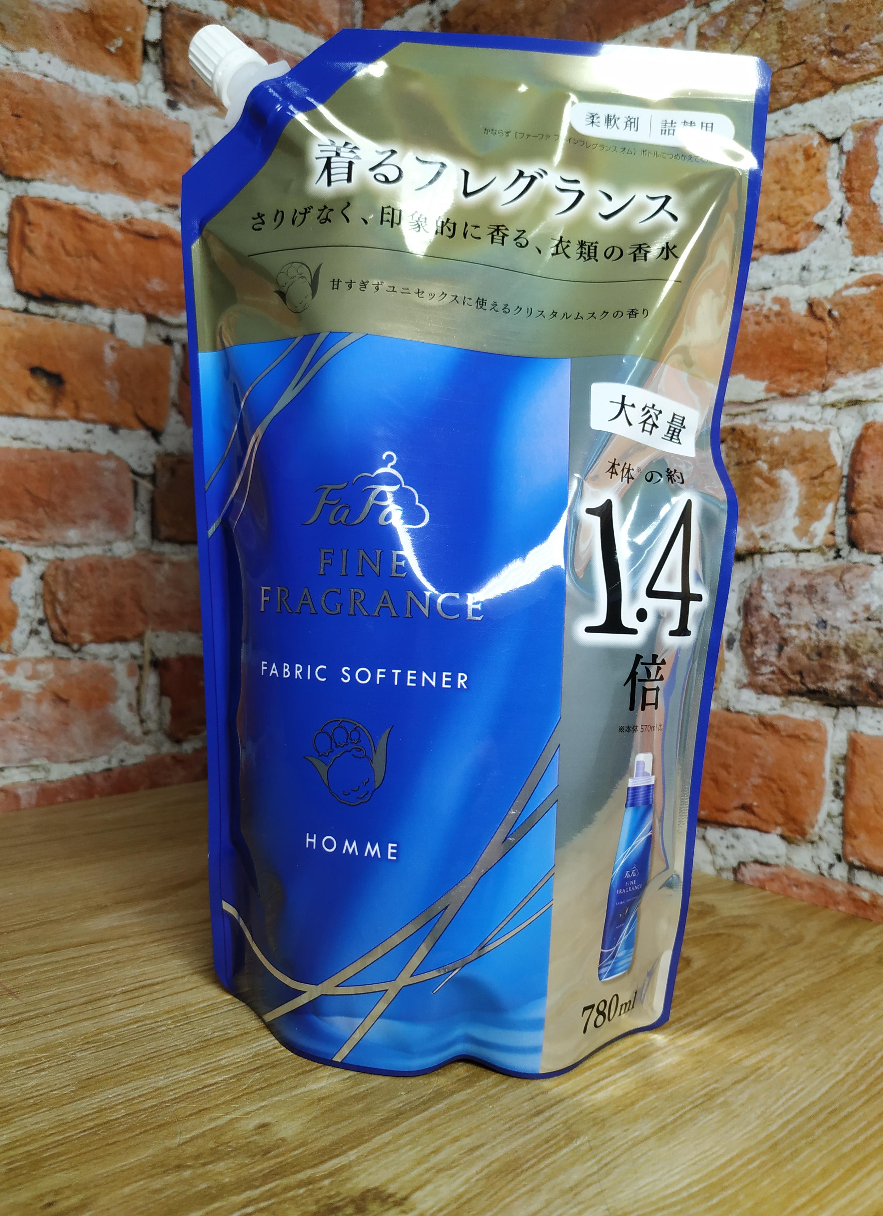 Nissan FaFa Fine Fragrance Homme Кондиционер для белья с ароматом бергамота и ландыша 780 мл в мягкой упаковке