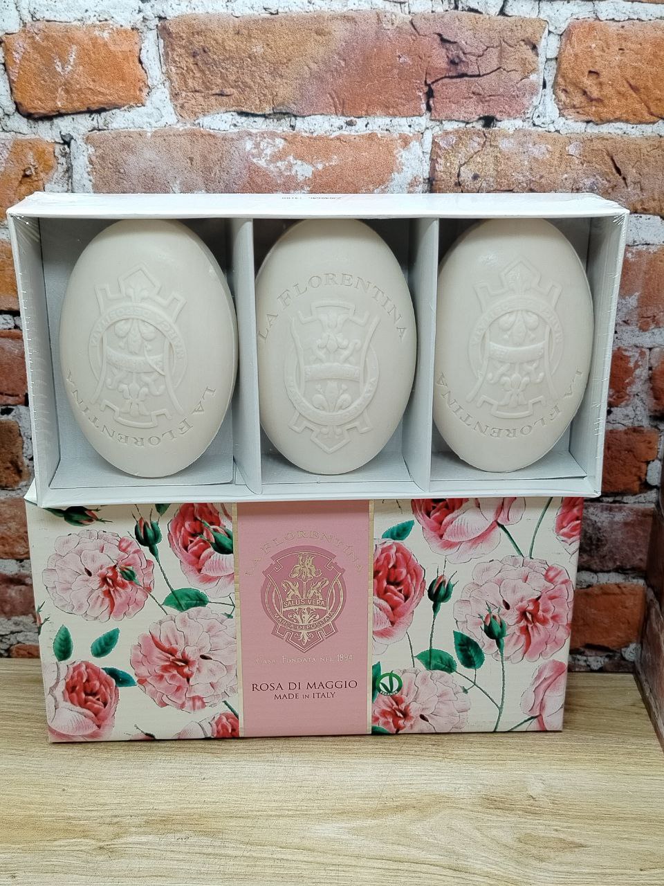 La Florentina Hand Soap Set Rose of May Набор мыла для рук с экстрактом Майской розы 150 гр 3 шт
