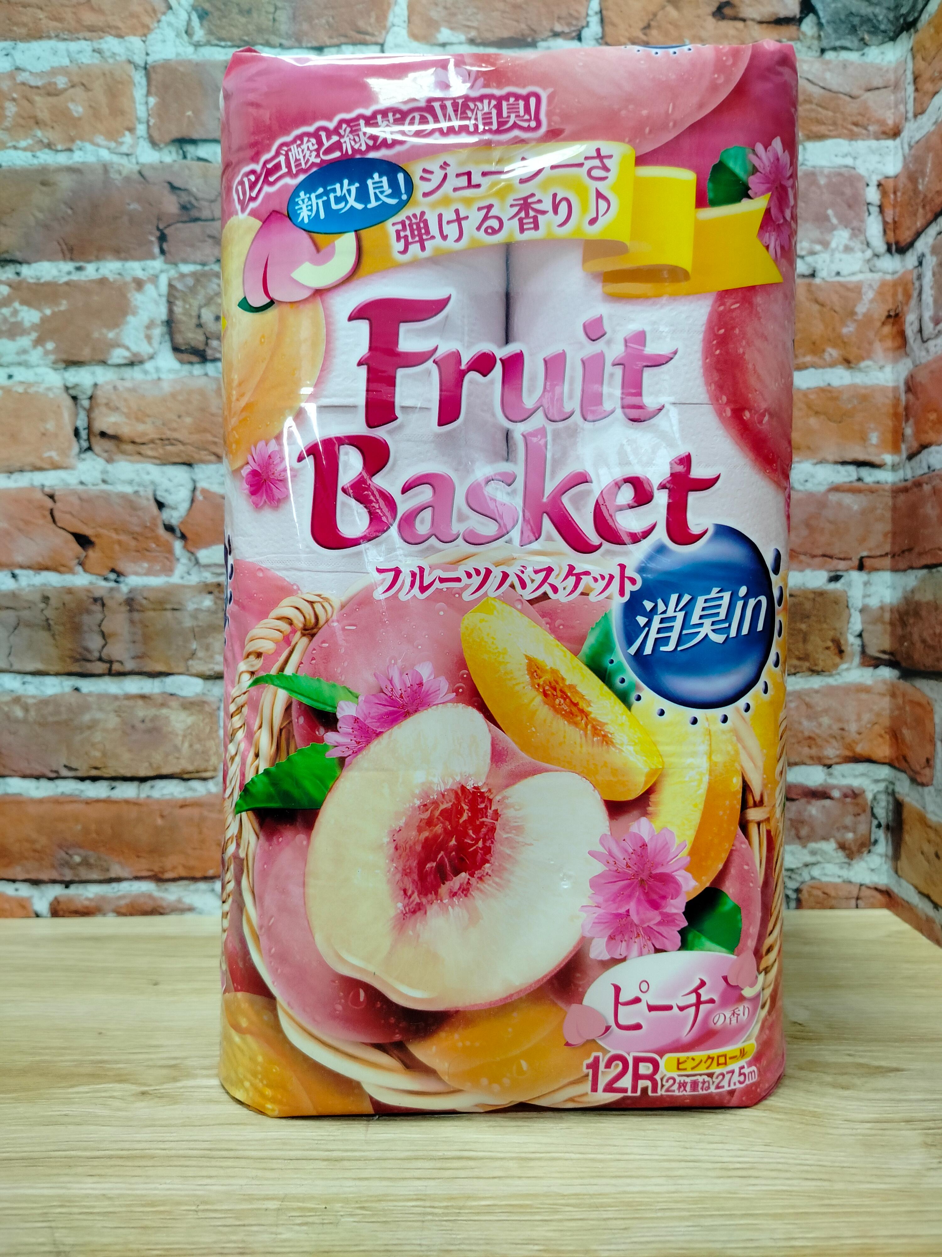 Marutomi Fruit Basket Туалетная бумага двухслойная с ароматом Персика 27,5 м 12 рулонов