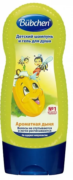Bubchen  Детский  шампунь и гель для душа Араматная дыня 230 мл
