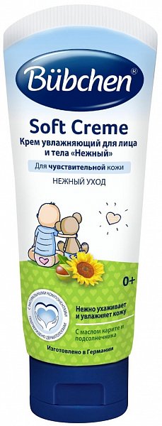 Bubchen Soft  Creme  Крем  увлажняющий для лица и тела  "Нежный" с рождения 75 мл в тюбике